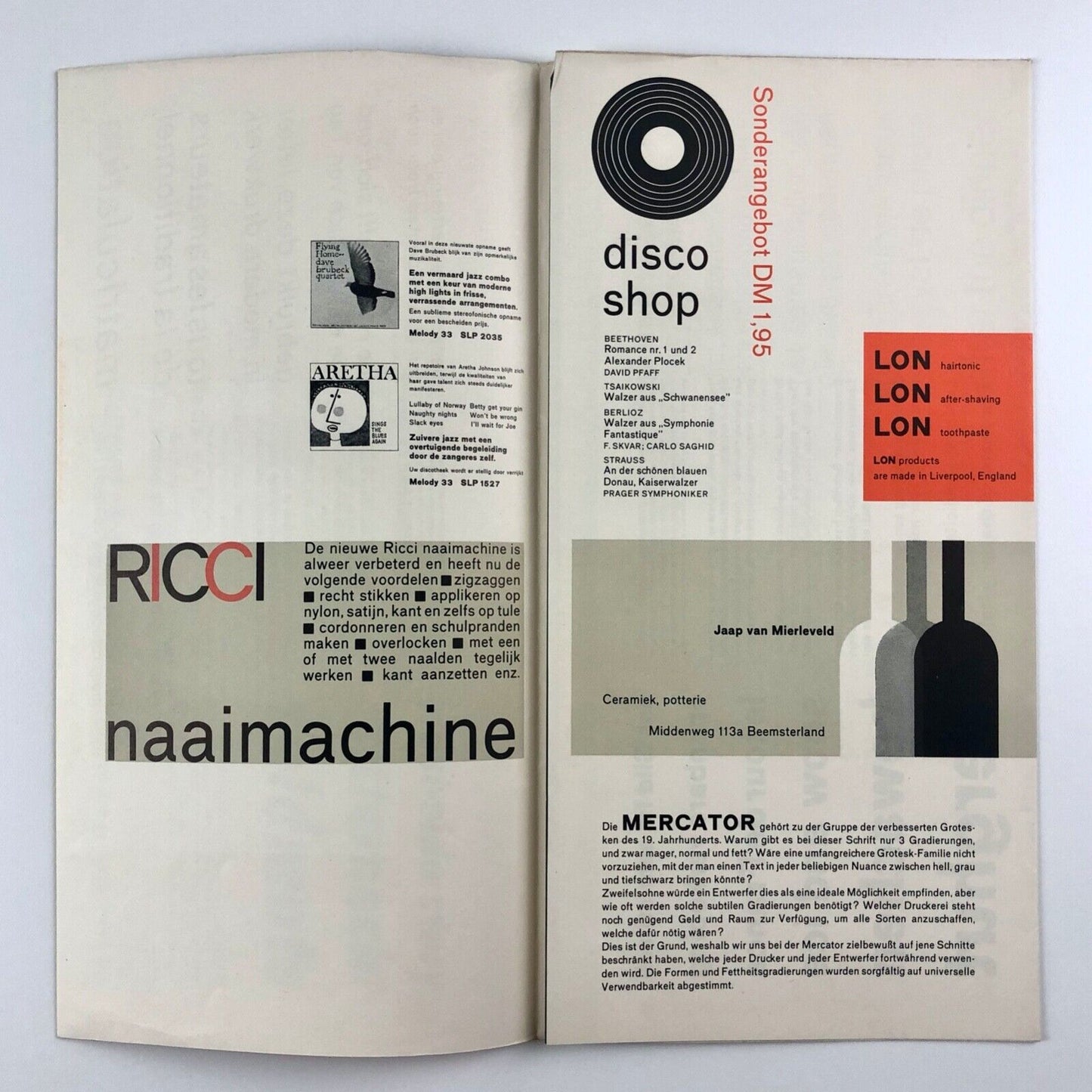 Mercator | Lettergieterij Amsterdam – type specimen leaflet