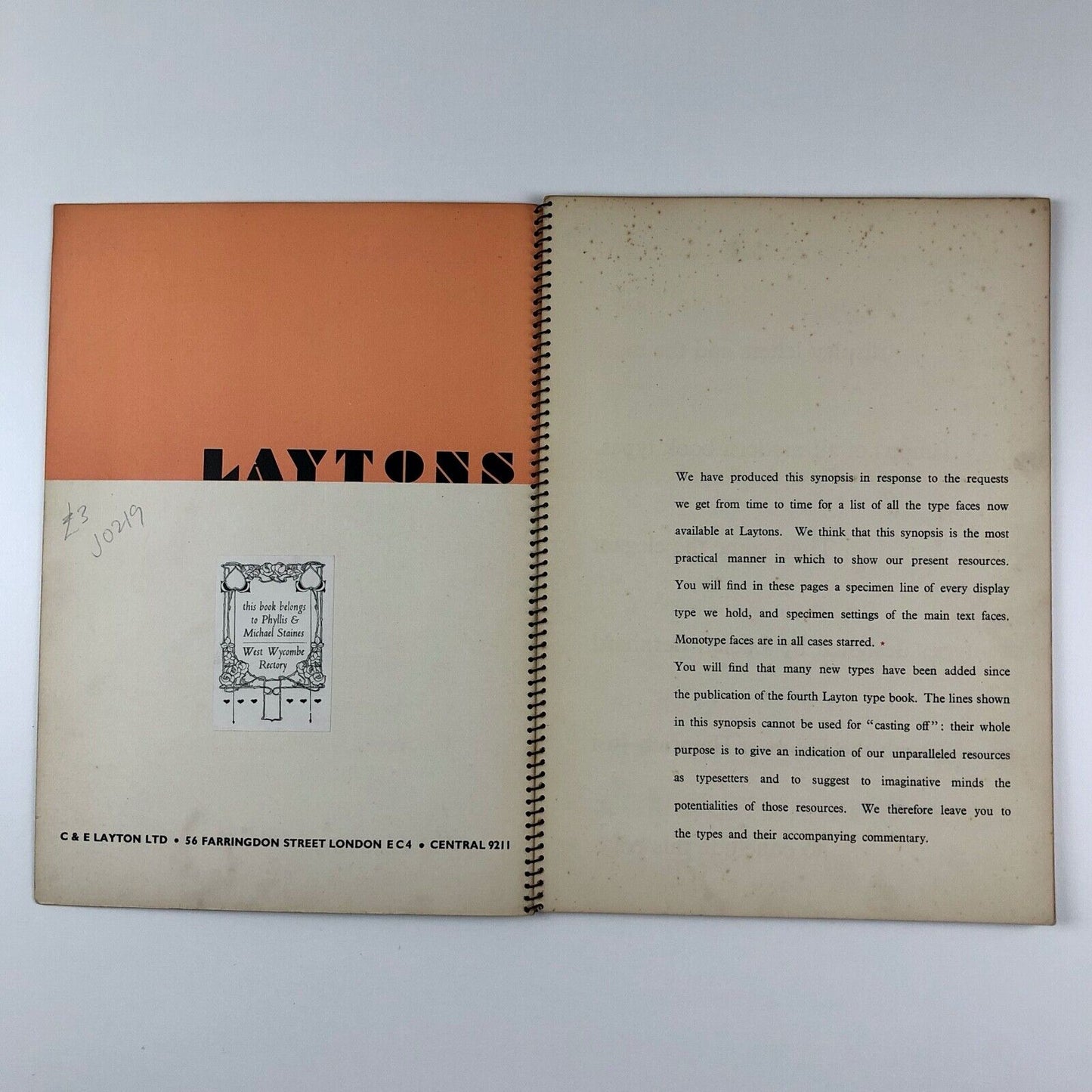 A Synopsis of Type Faces in Use at Laytons | Type specimen book, 1930s?