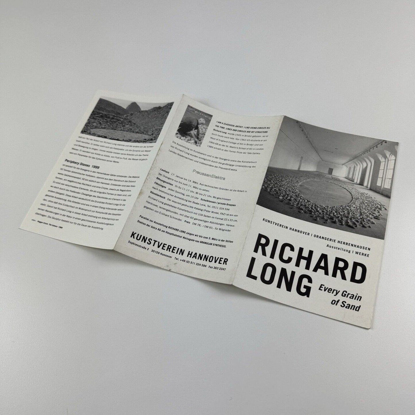 Gallery leaflet Richard Long. Every Grain of Sand | Kunstverein Hannover, undated