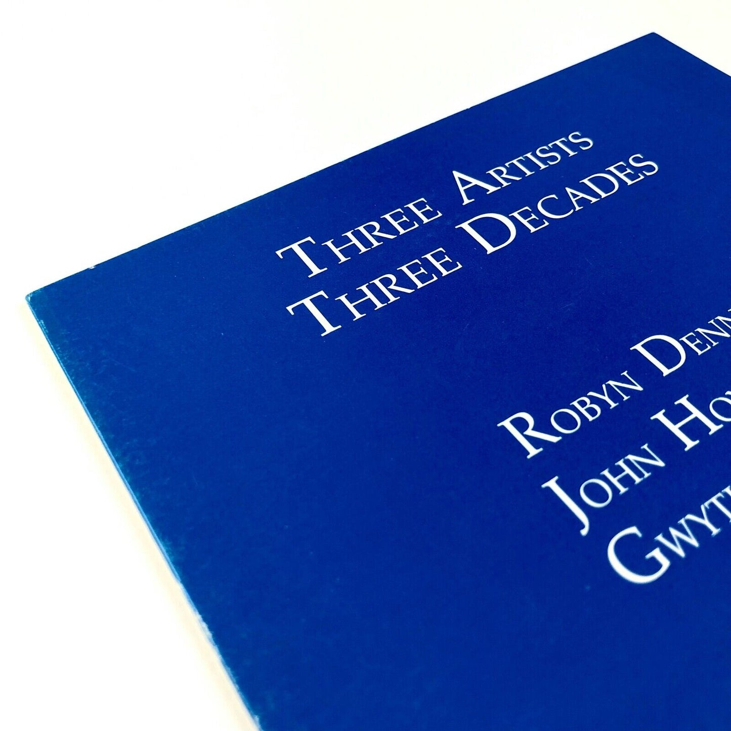 Folding card for Three Artists Three Decades: Robyn Denny, John Holland, Gwyther Irwin | Redfern Gallery, 1992