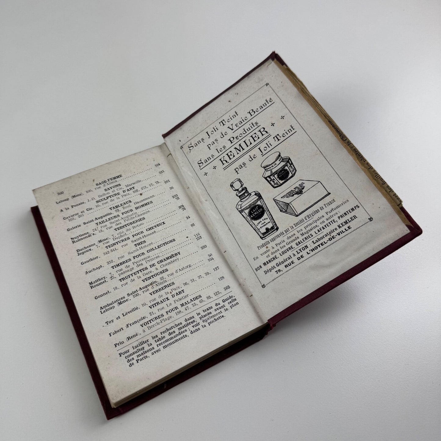 Paris Guide offert par l’Hôtel du Palais, 1913 vintage travel guide