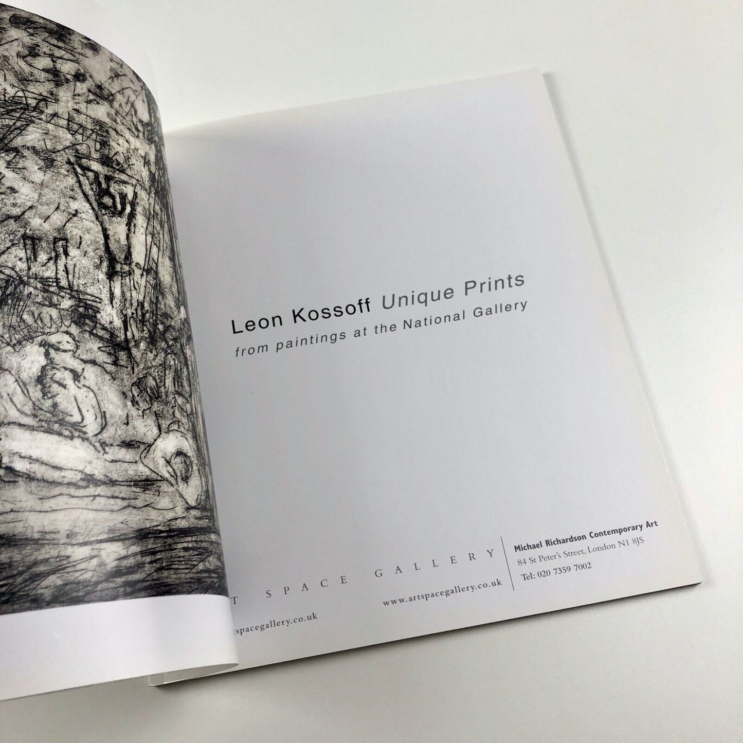 Leon Kossoff. Unique Prints From paintings at National Gallery | Art Space Gallery catalogue and private view invite, 2008