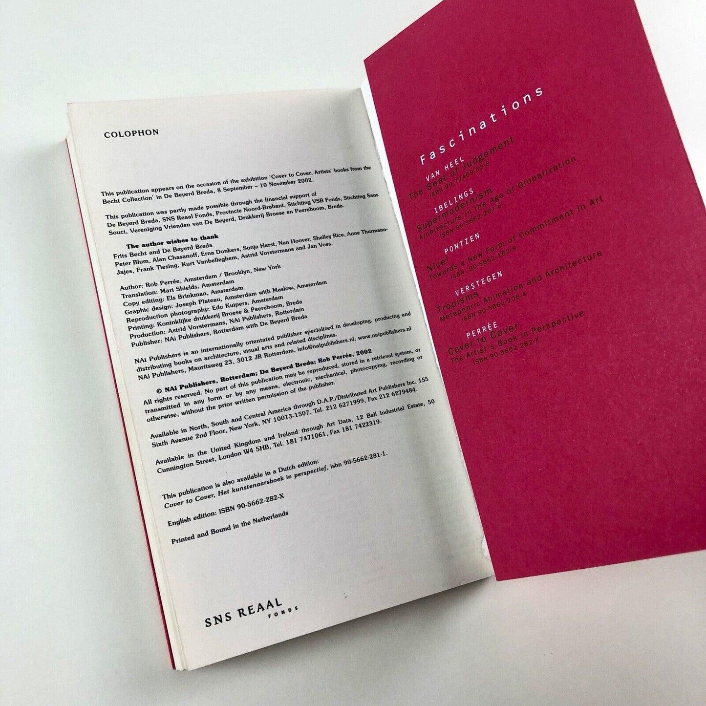 Cover to Cover: The Artist's Book in Perspective | Rob Perrée | NAi Publishers, 2002
