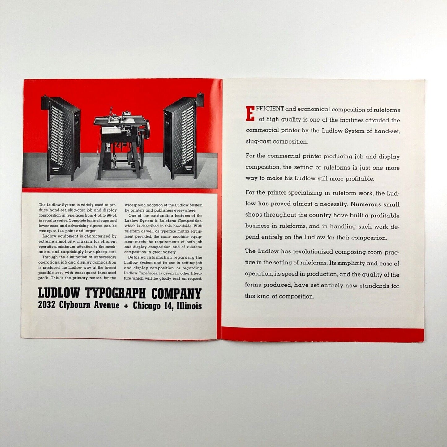 Ruleform Composition the Economical Ludlow Way | Fold-out promotional poster