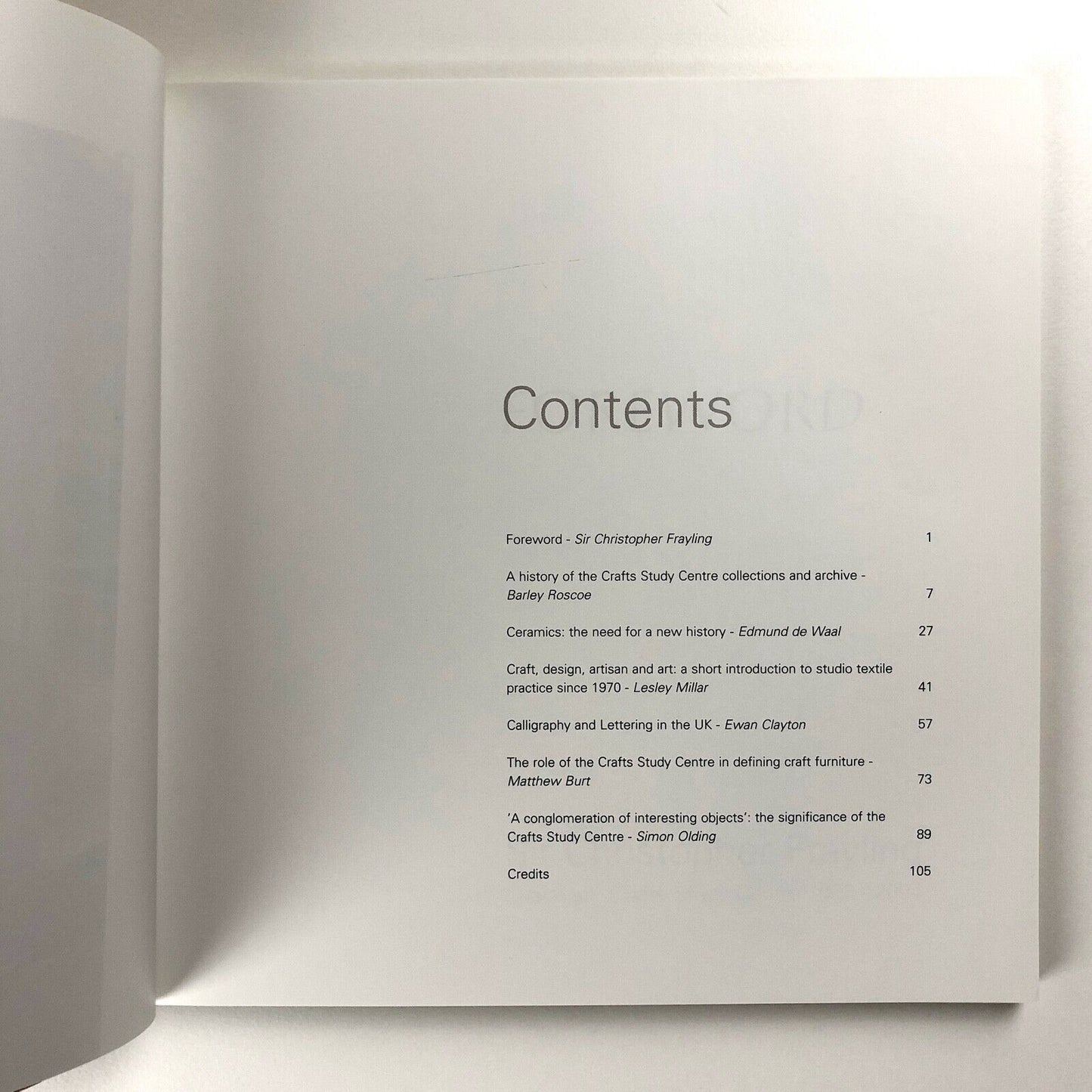 Crafts Study Centre. Essays for the Opening, 2004 | Editors Simon Olding, Pat Carter