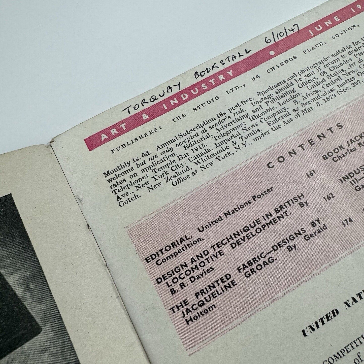 Art & Industry journal | Vol 42 No 252, June 1947 | The Studio | Mark Severin cover?