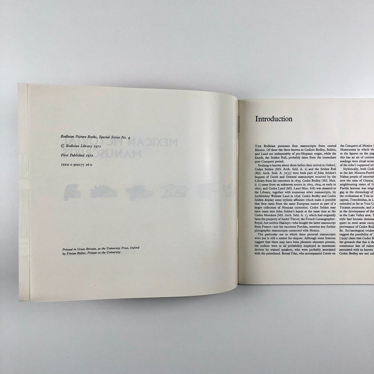 Mexican Pictorial Manuscripts | Bodleian Picture Books Special Series No.4, 1972