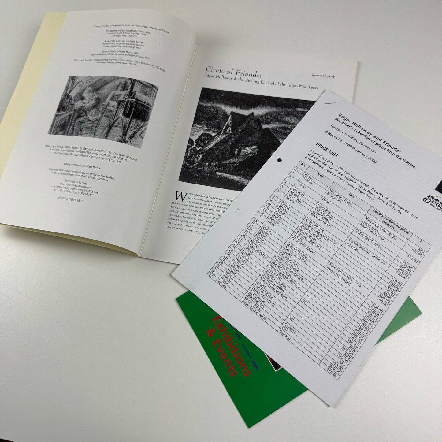 Edgar Holloway and Friends. An artist's collection of prints from the 'thirties | University of Wales in association with Wolseley Fine Art | Towner Art Gallery, 1999/2000