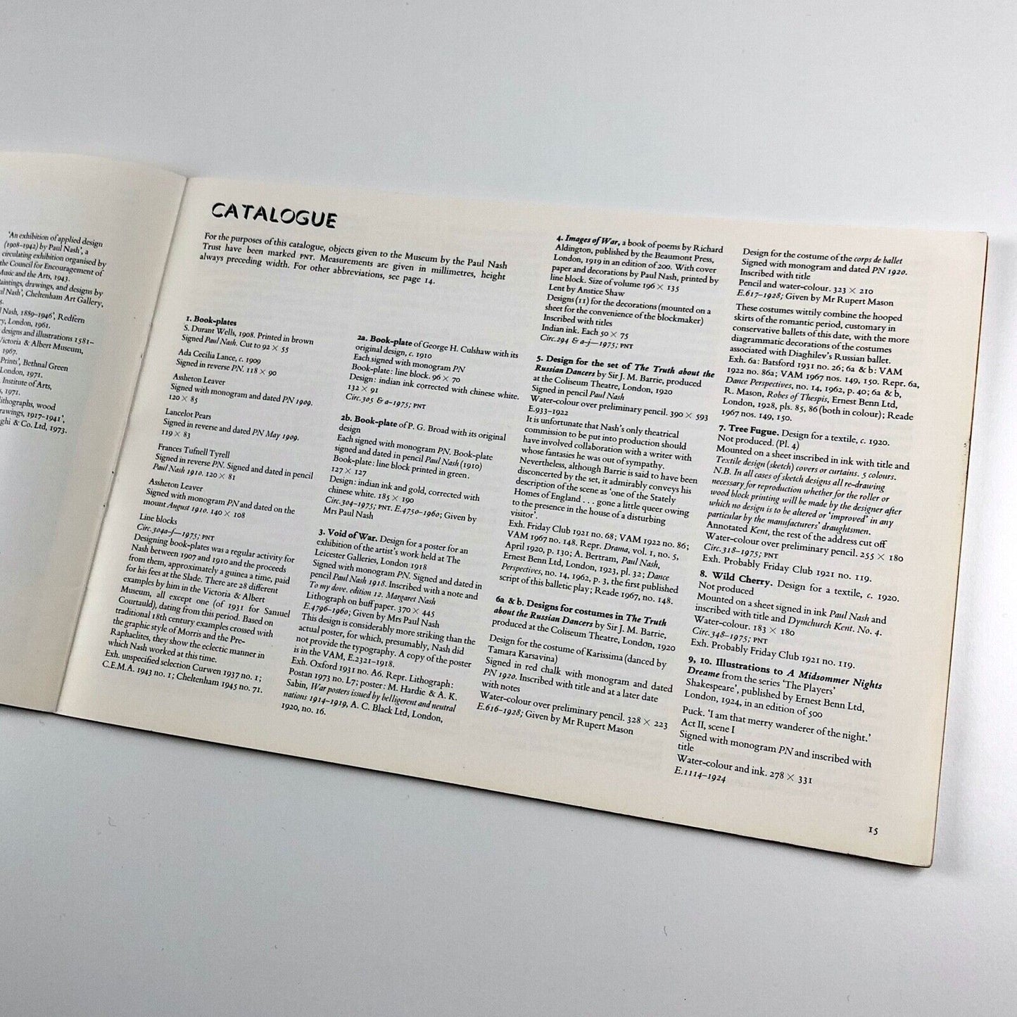 Paul Nash as Designer | Victoria & Albert Museum catalogue | Susan Lambert, 1975