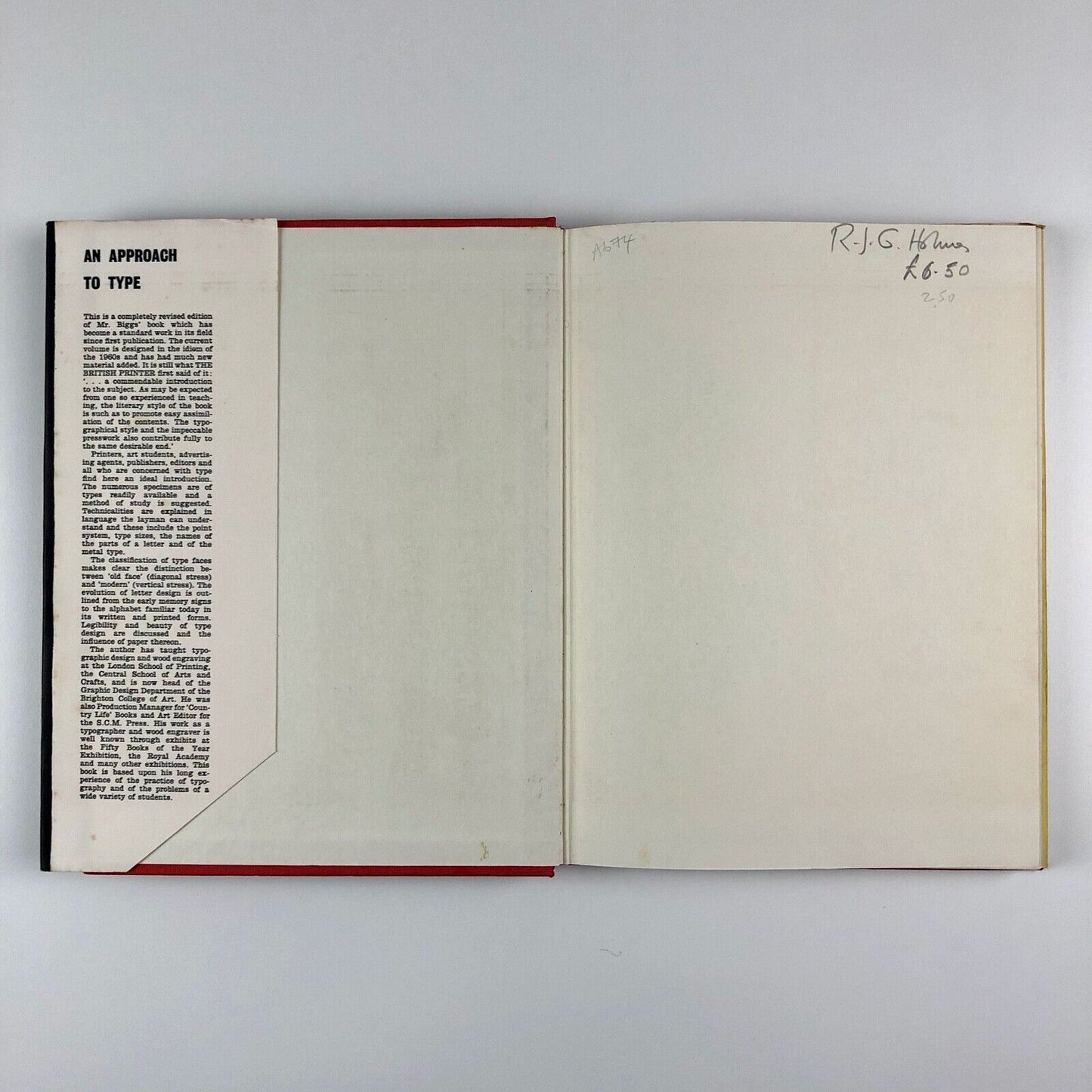 An Approach to Type by John R. Biggs | New revised edition, Blandford, 1961