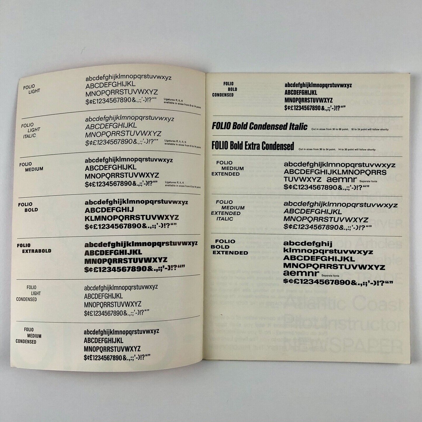 Folio type specimen brochure | Bauer Type Foundry | Possibly 1960s