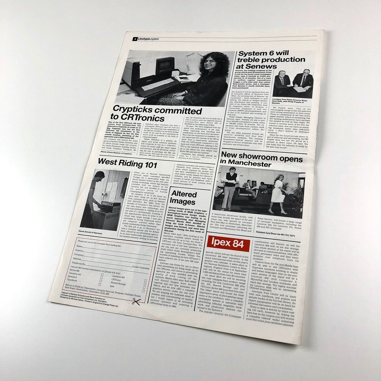Linotype Express Summer 1984 Issue No 3 | Published by Linotype-Paul Ltd