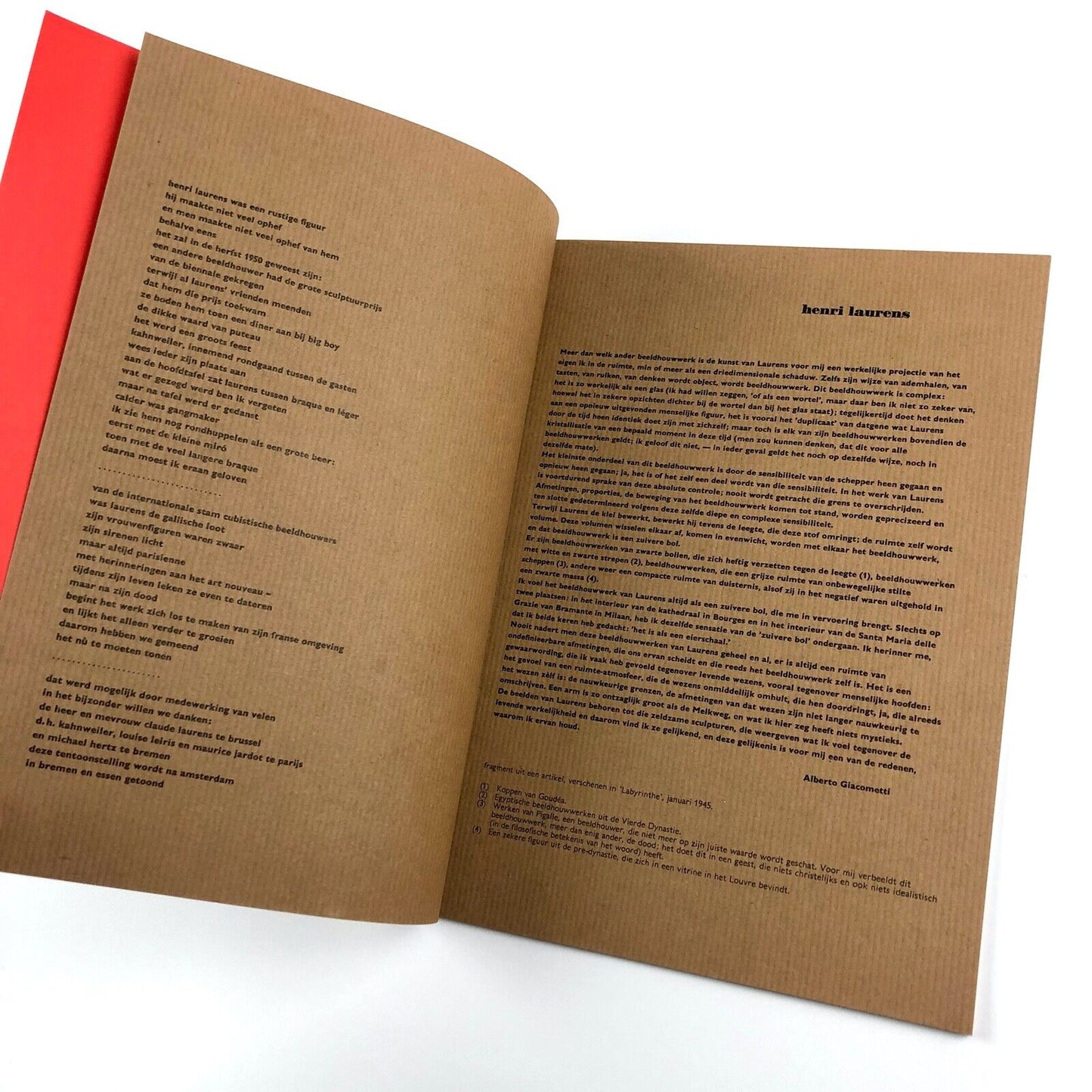 Henri Laurens | Stedelijk Museum exhibition catalogue | Cat. no. 298, 1962