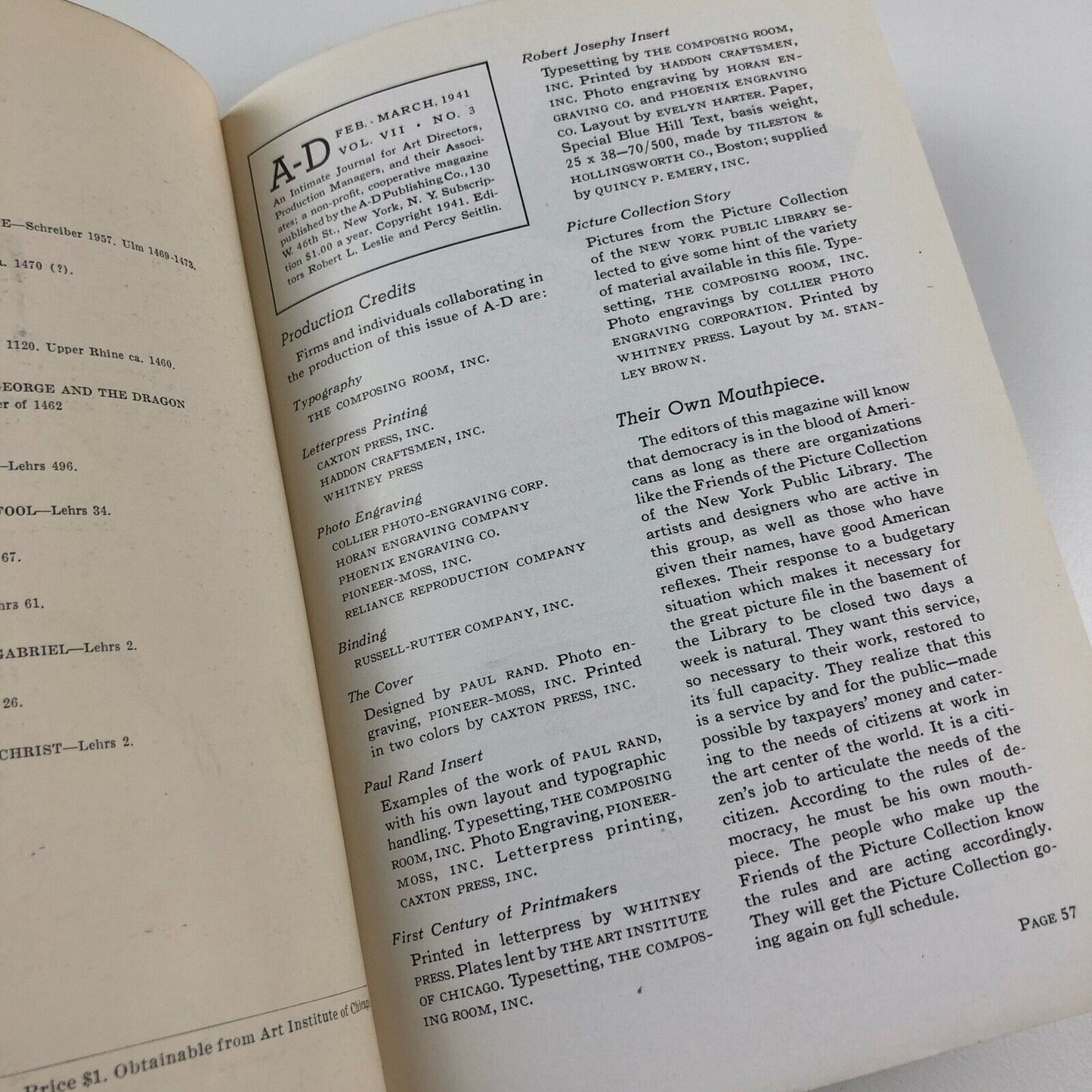 AD – An Intimate Journal for Art Directors | Feb-Mar 1941, Vol VII, No 3 | Paul Rand