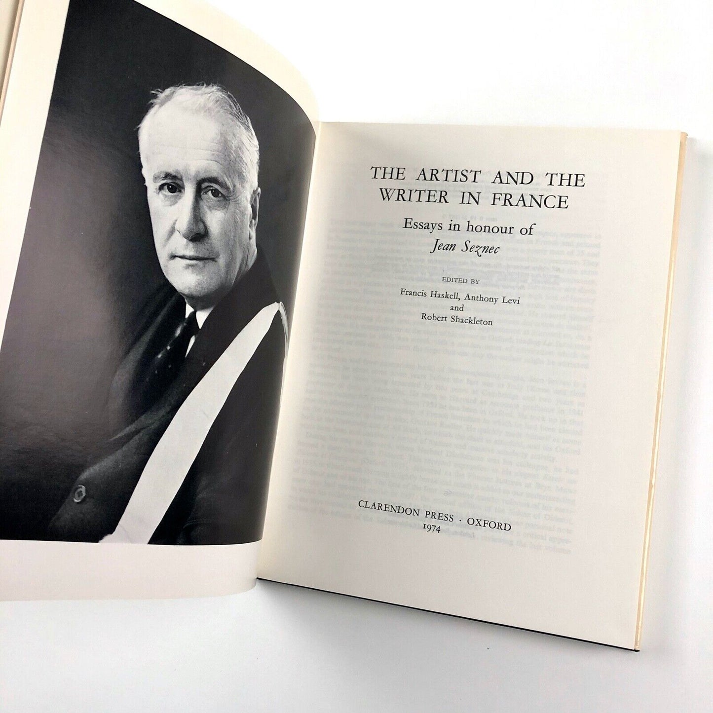 The Artist and the Writer in France | Essays in honour of John Seznec | Francis Haskell, Anthony Levi and Robert Shackleton | Clarendon Press, Oxford, 1974