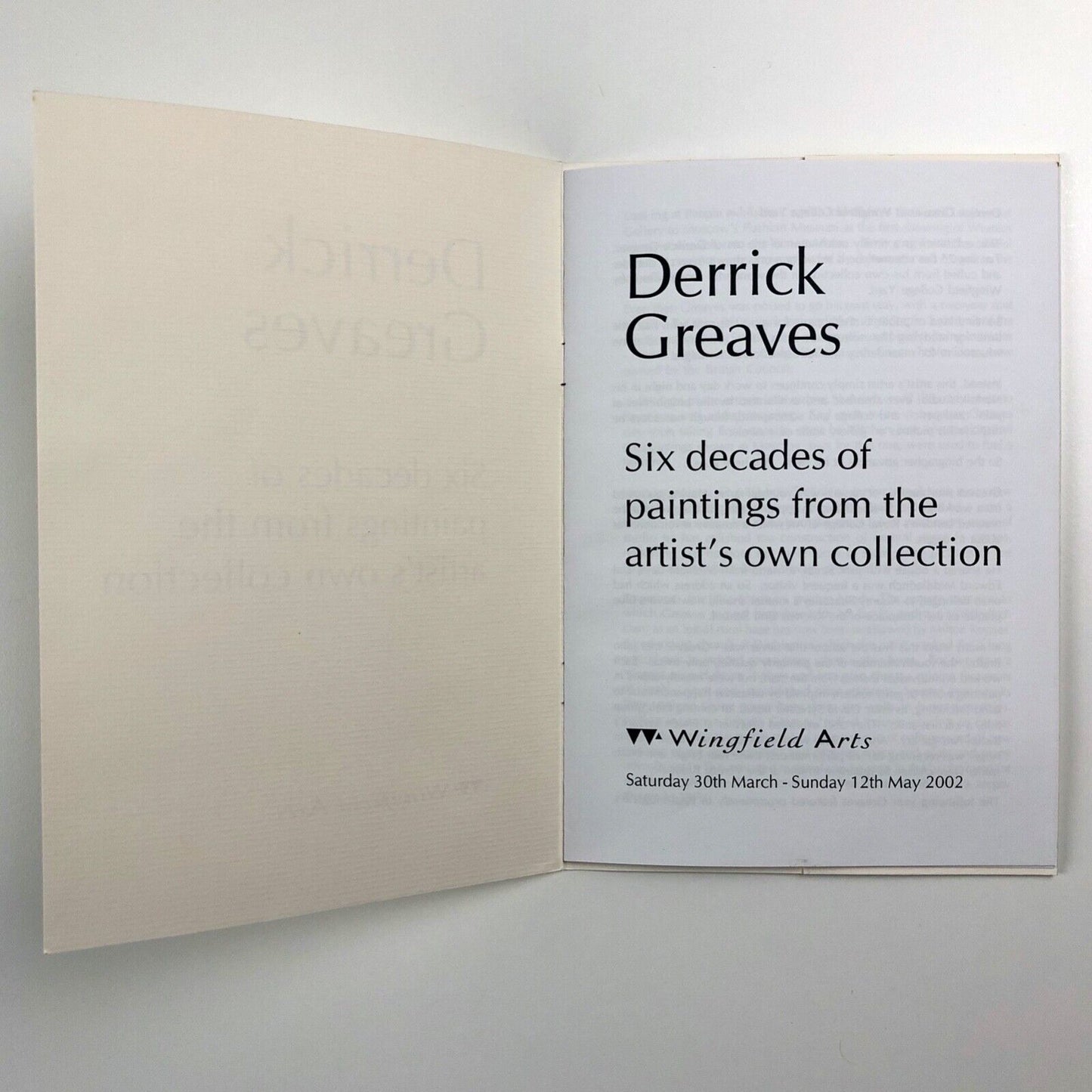 Derek Greaves. Six decades of paintings | Wingfield Arts, 2002