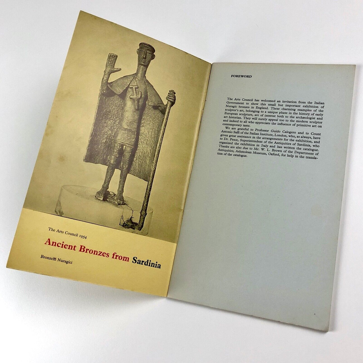 Ancient Bronzes from Sardinia | introduction by G. Pesce, Arts Council, 1954