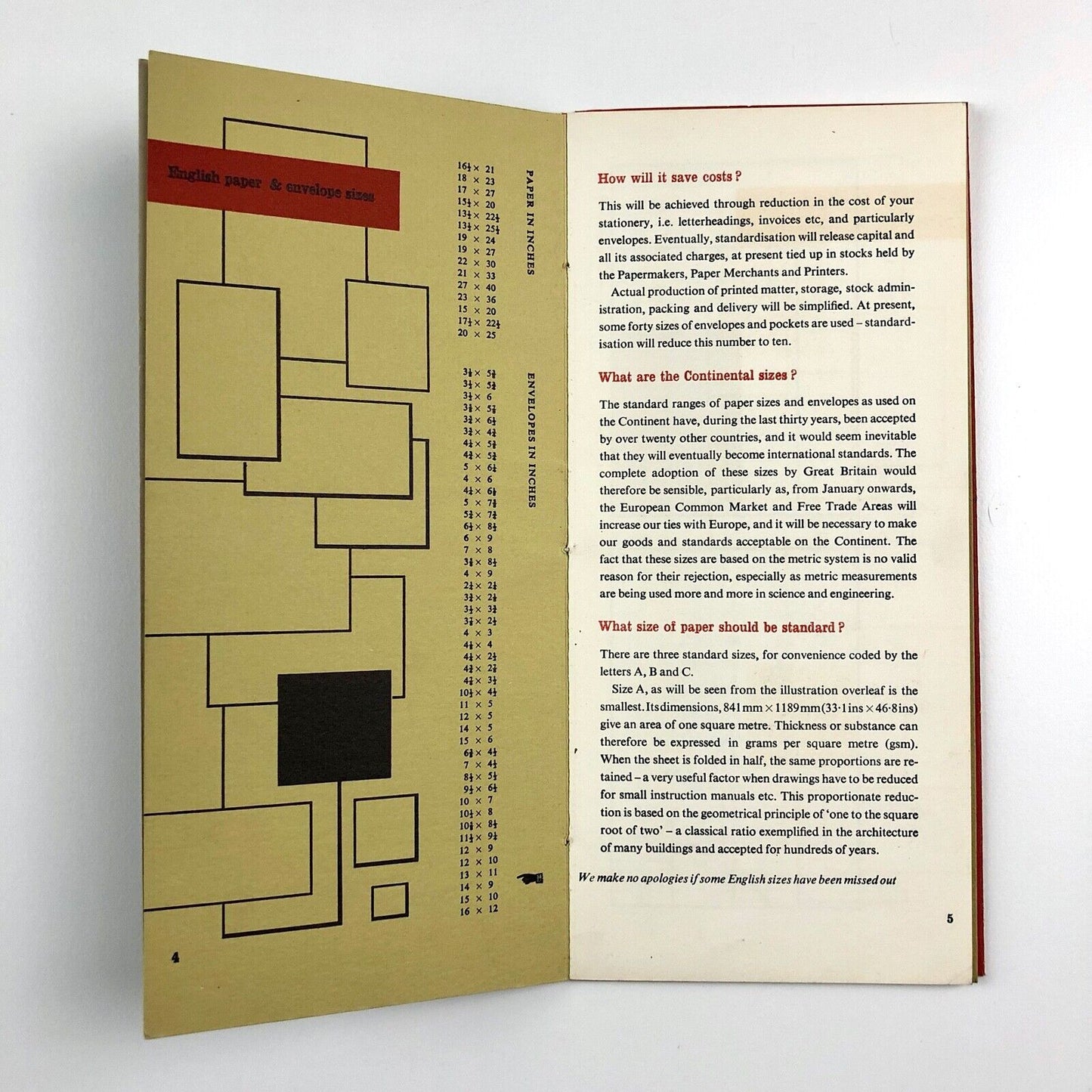 A-Series paper standardisation booklet | H Hacker Design Group | Circa 1970?