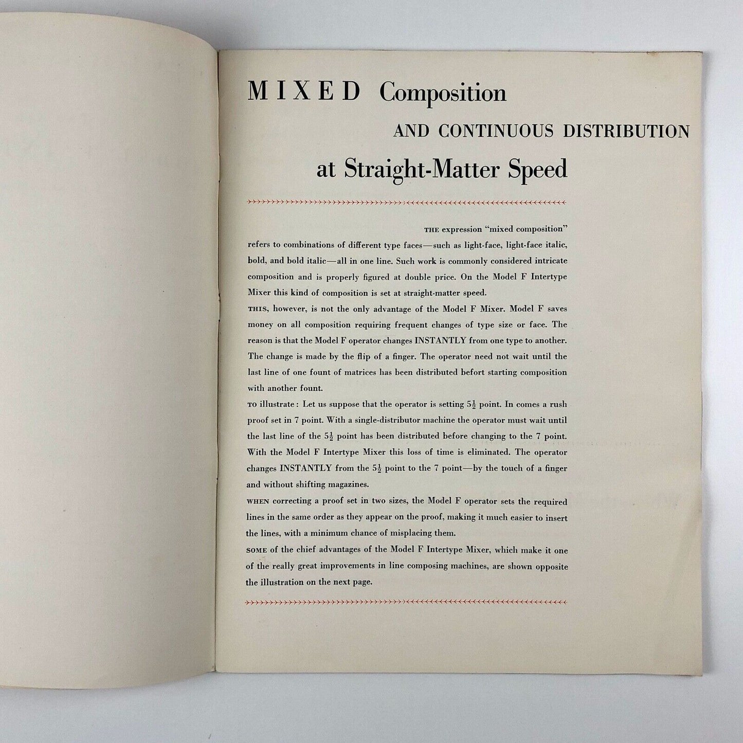 The New Model F Intertype Mixer | Trade booklet, Intertype Limited, 1934