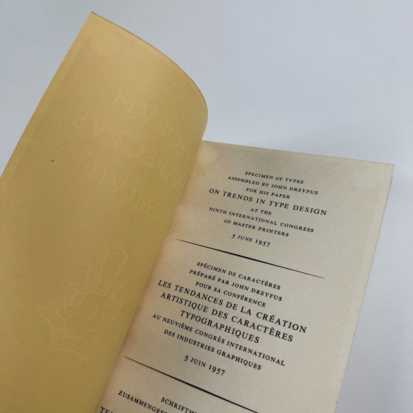 Typorum conspectus MCMLVII | John Dreyfus | Cambridge University Press, 1957