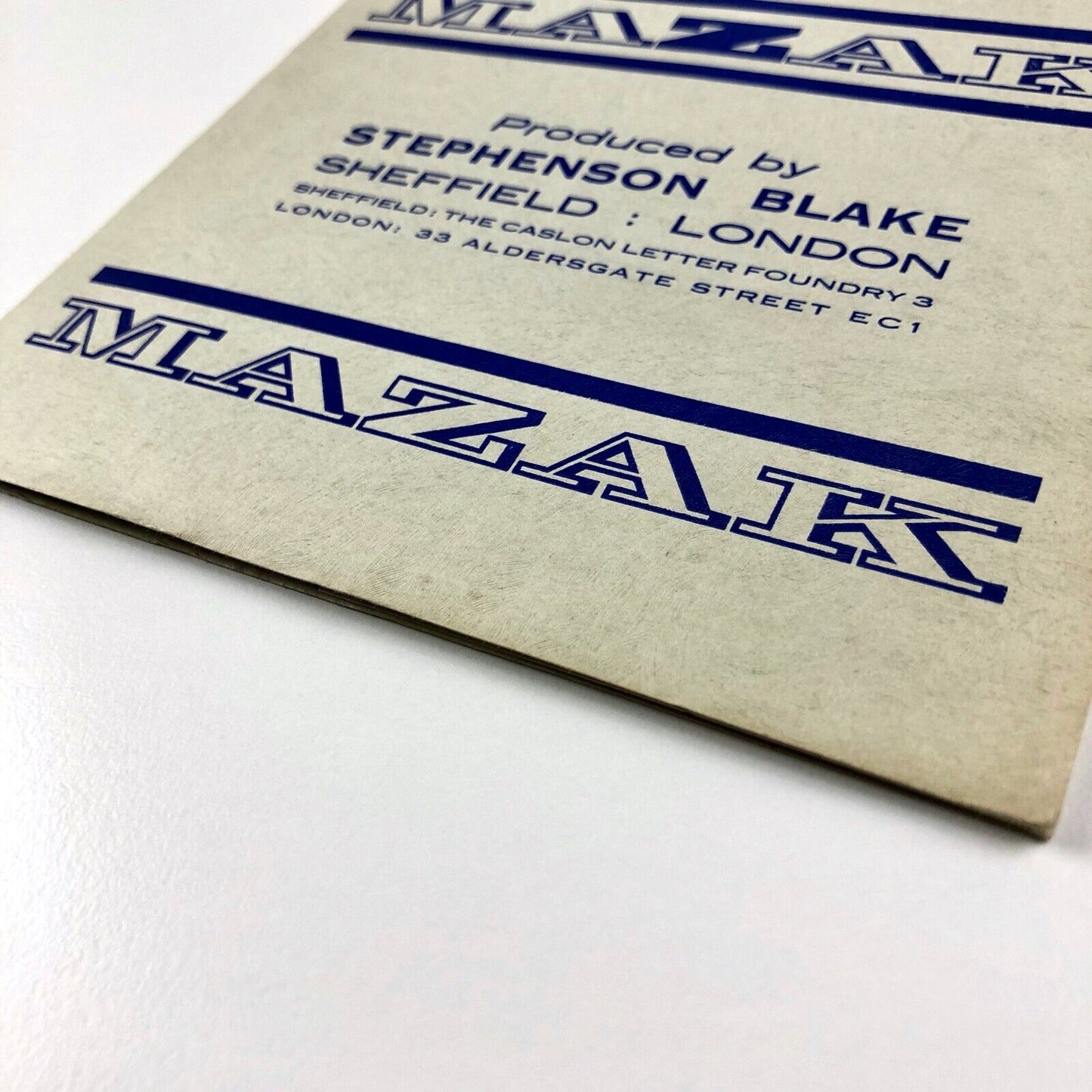 Mazak Zinc Alloy Type | Type specimen folder and inserts | Stephenson Blake Caslon | Price list dated December 1965