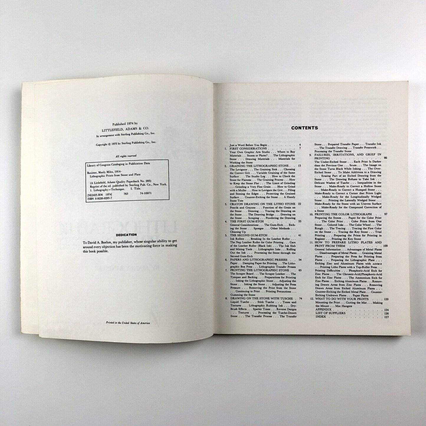 Lithographic Prints from Stone and Plate by Manly Banister | Littlefield, Adams & Co, 1974
