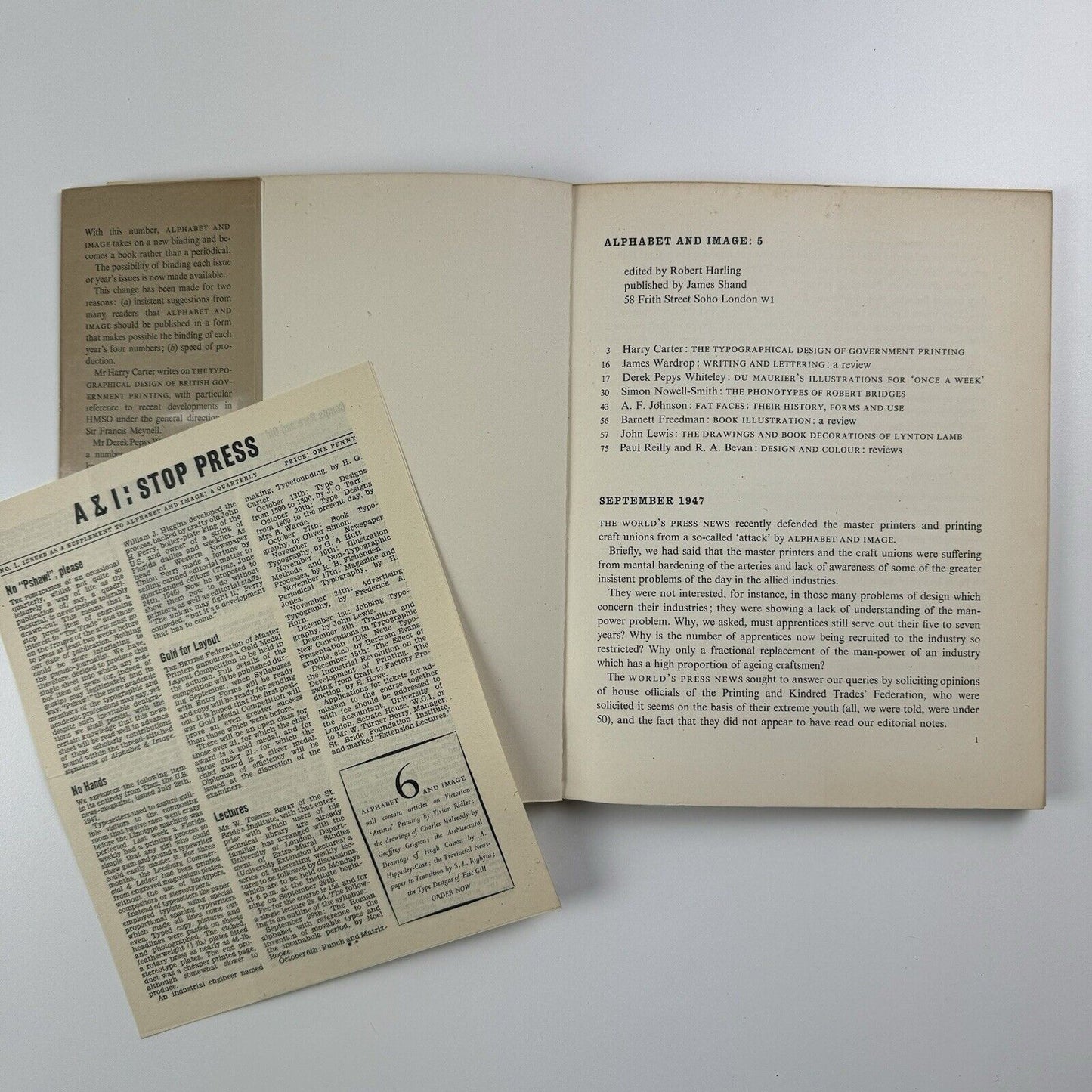 Alphabet and Image journal No. 5 | September 1947 | Robert Harling, Ian Fleming