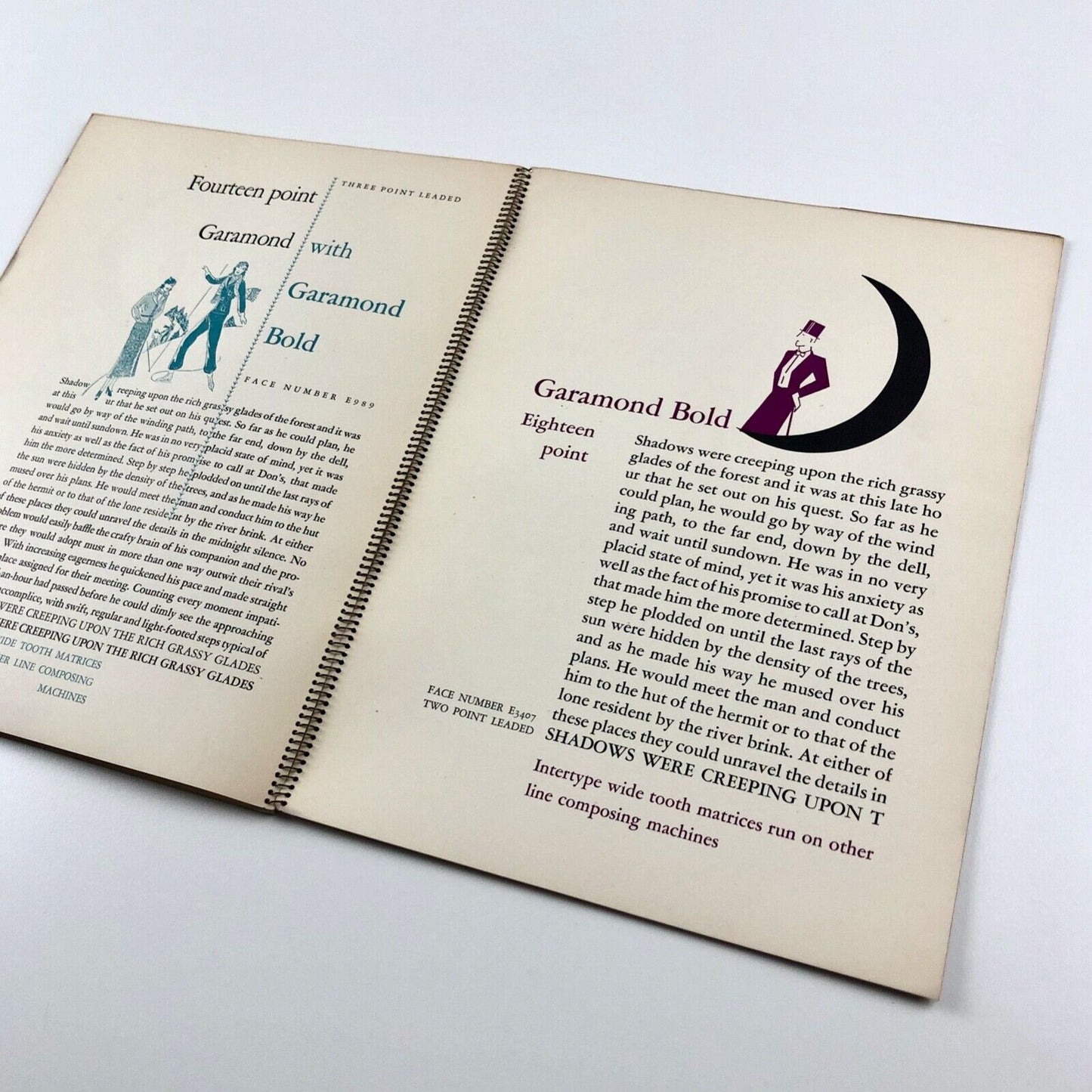 Intertype Garamond | Wire-bound type specimen brochure | Undated