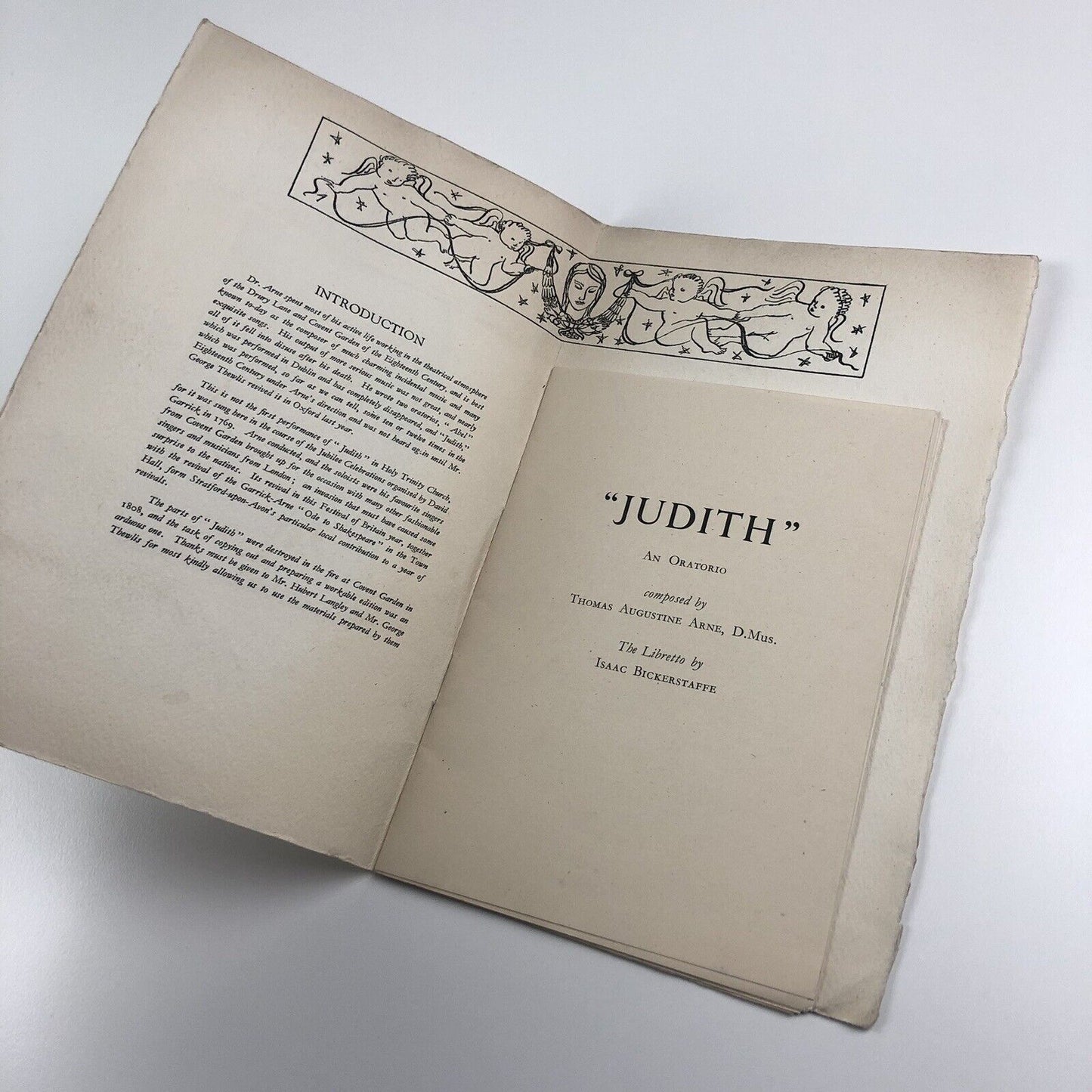 Judith an Oratorio by Dr Arne. The Libretto by Isaac Bickerstaffe. Church of Holy Trinity Stratford-Upon-Avon | Stratford-upon-Avon Festival Committee and Arts Council, 1951