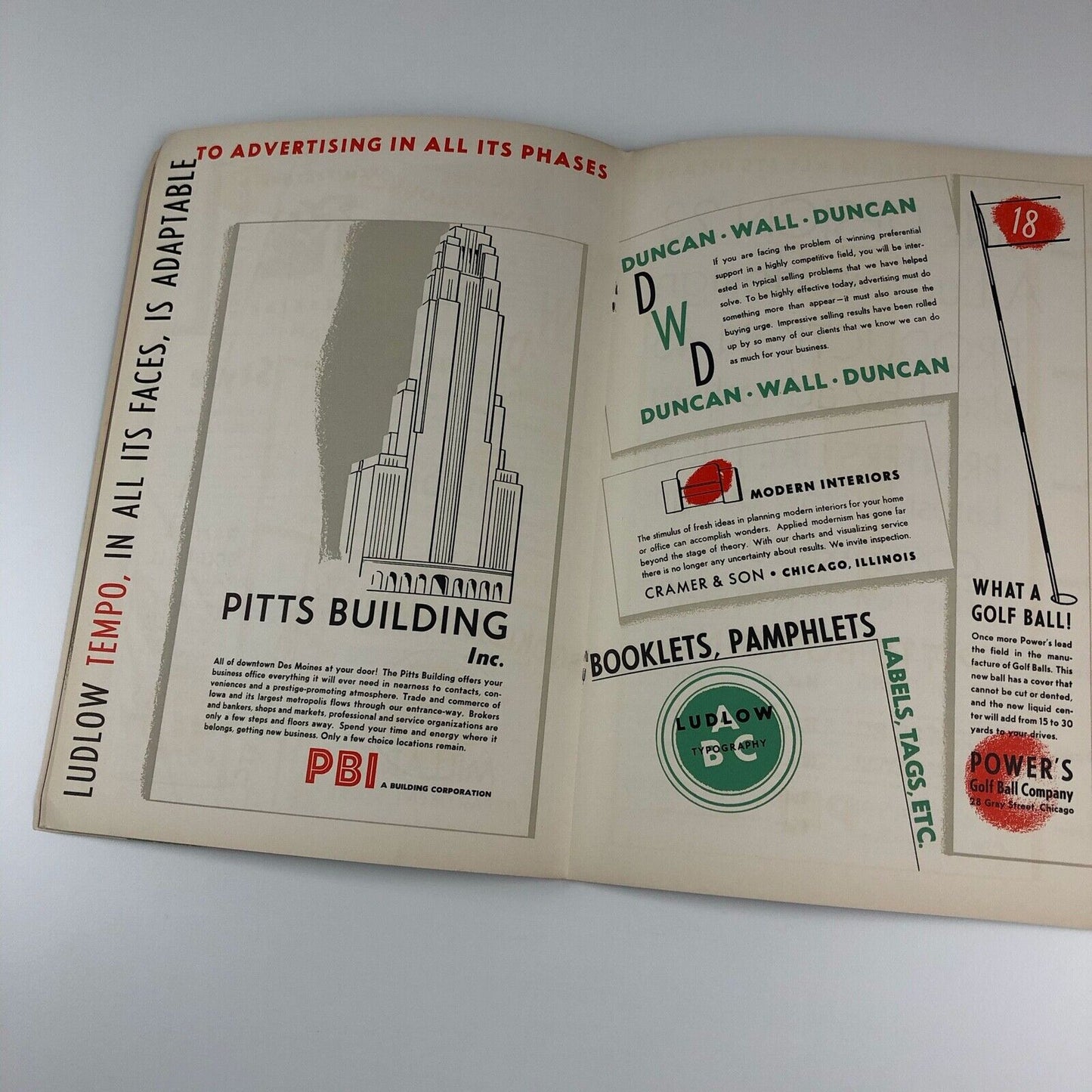 Ludlow Tempo type specimen | Ludlow Typography Company, R. Hunter Middleton, 1930