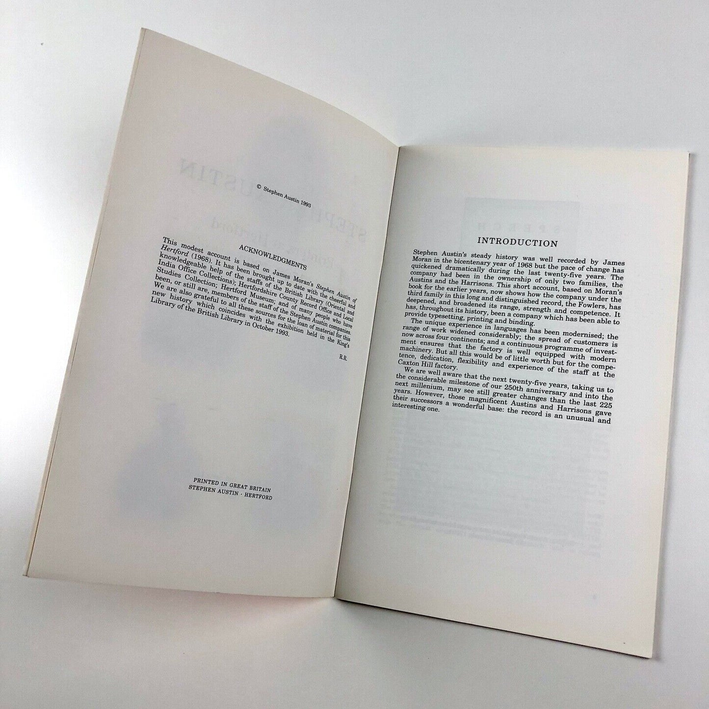 Stephen Austin. Printers at Hertford 1768-1993 | Stephen Austin & Sons Ltd, 1993