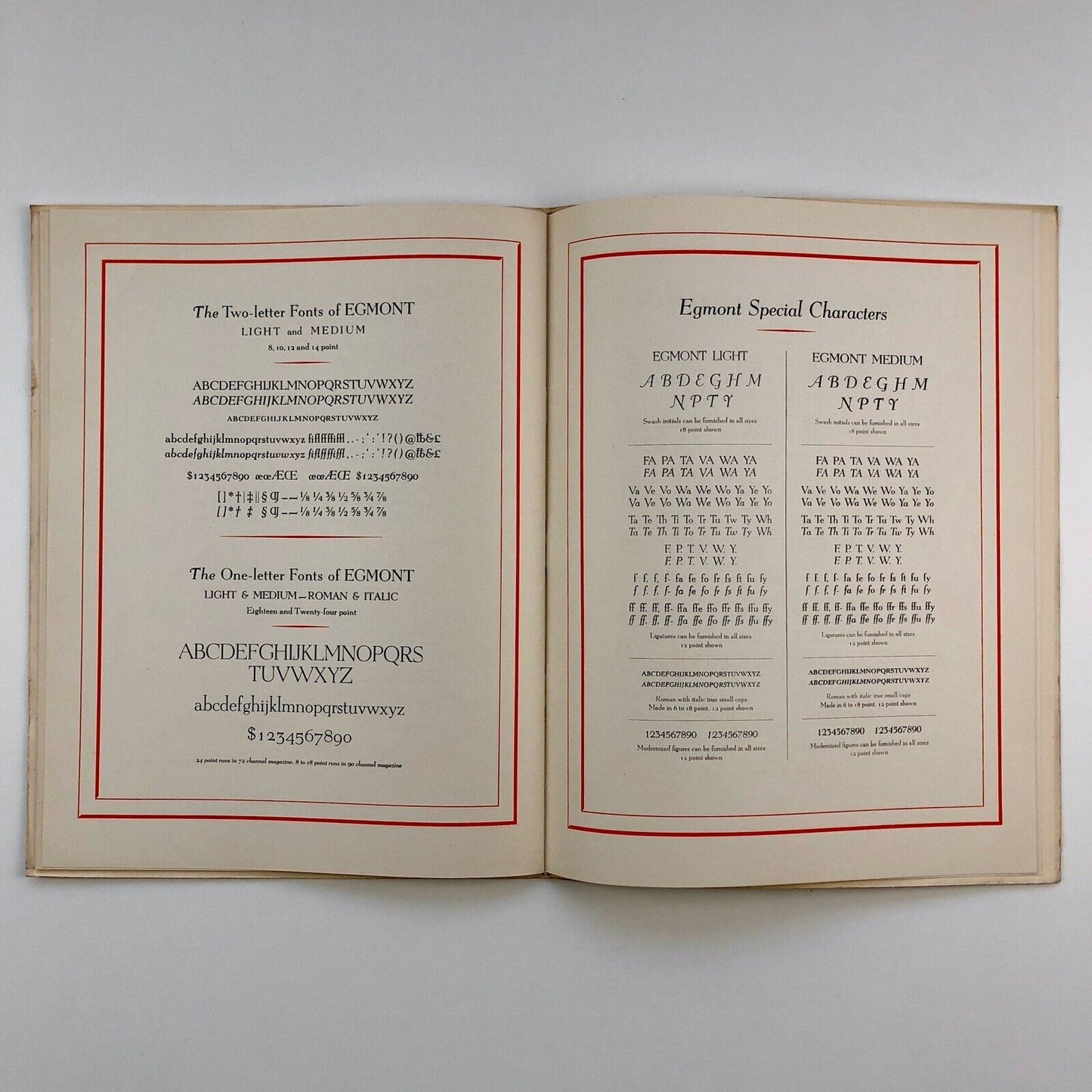 Egmont type specimen booklet | Intertype Corporation, Brooklyn | type design by S.H. de Roos 1936