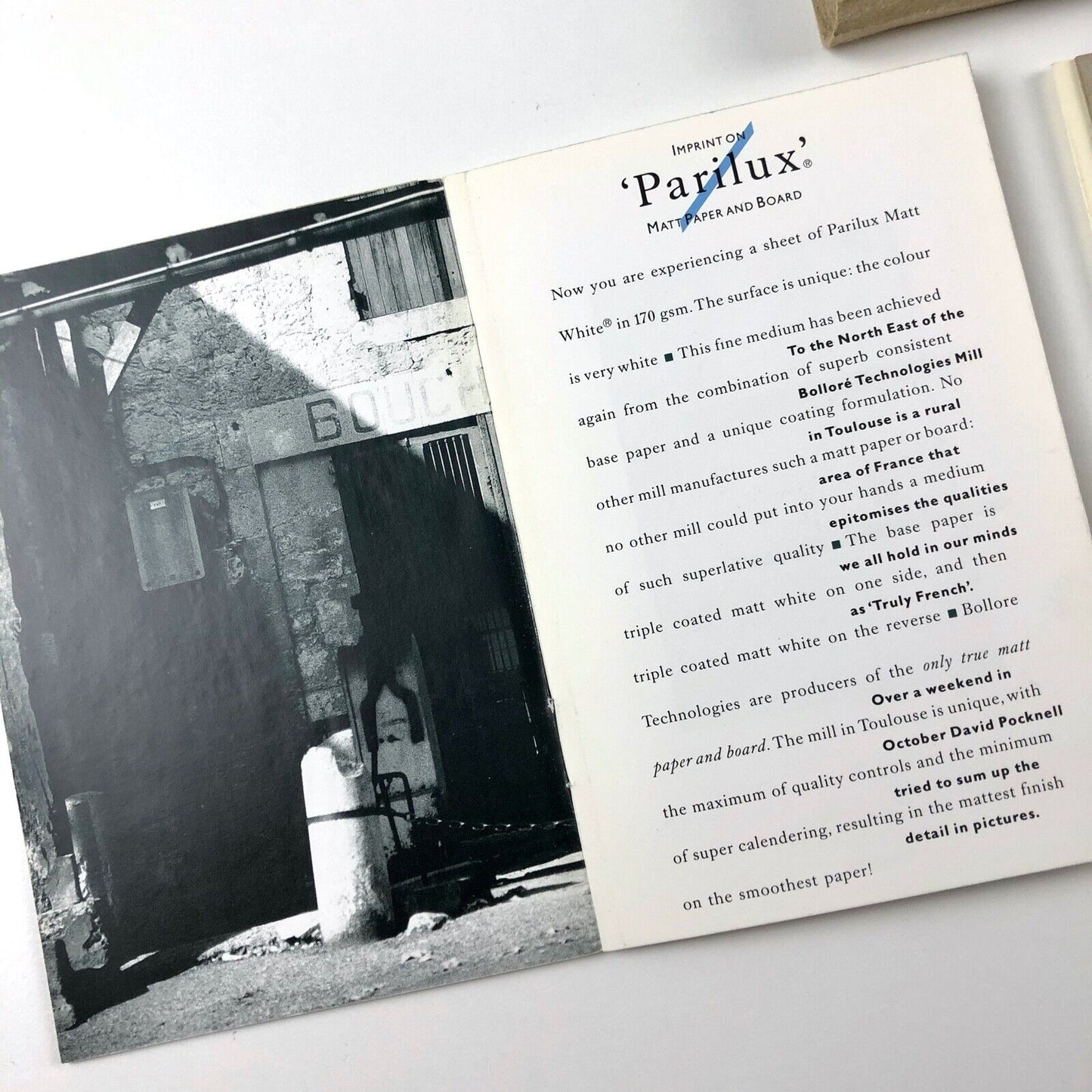 Trade sample pack for Parilux Board and Paper | Andrew Davidson, David Hughes | Pocknell & Co Design Studio