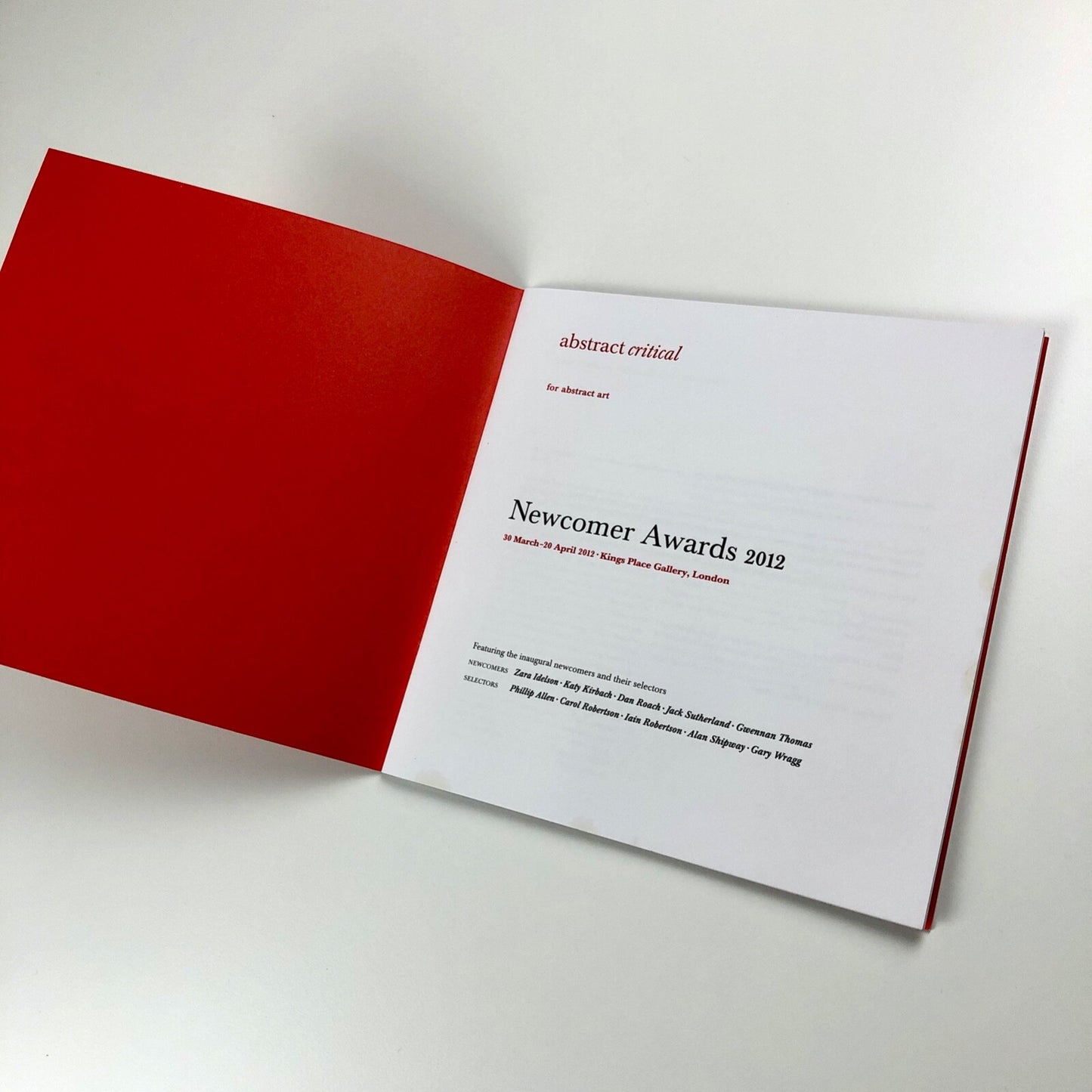 Abstract Critical for Abstract Art – Newcomer Awards 2012 catalogue