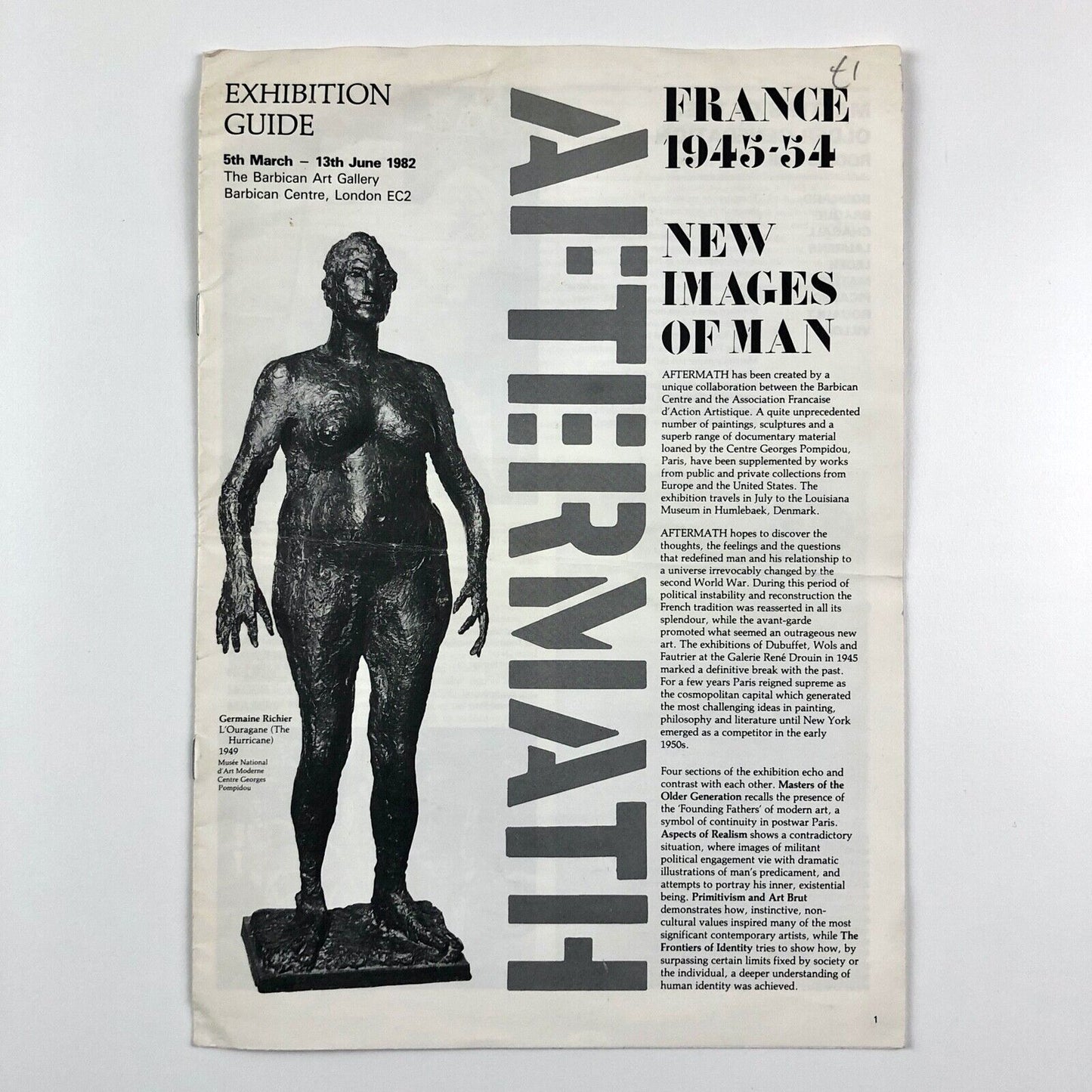 Aftermath. France 1945-54. New Images of Man | Barbican exhibition guide, 1982