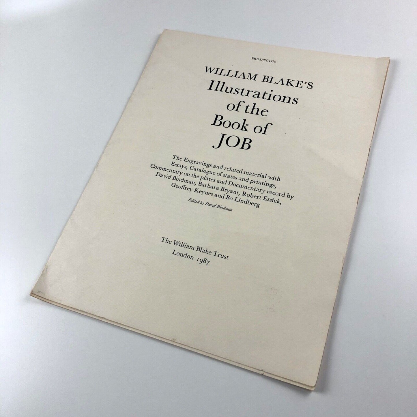 Prospectus for William Blake – Illustrations of the Book of Job | William Blake Trust, 1987