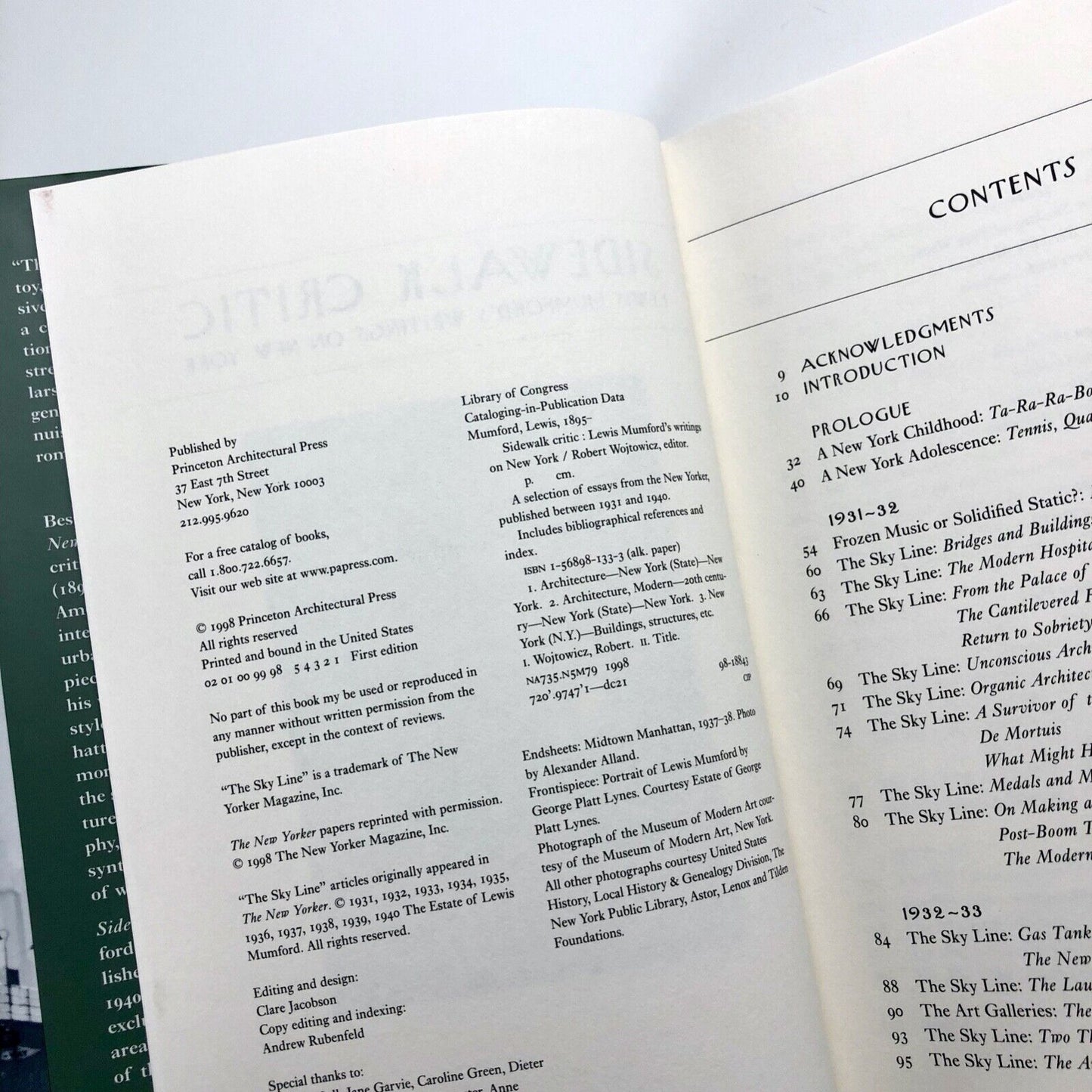 Sidewalk Critic: Lewis Mumford's Writings on New York edited by Robert Wojtowicz | Princeton University Press, 1998
