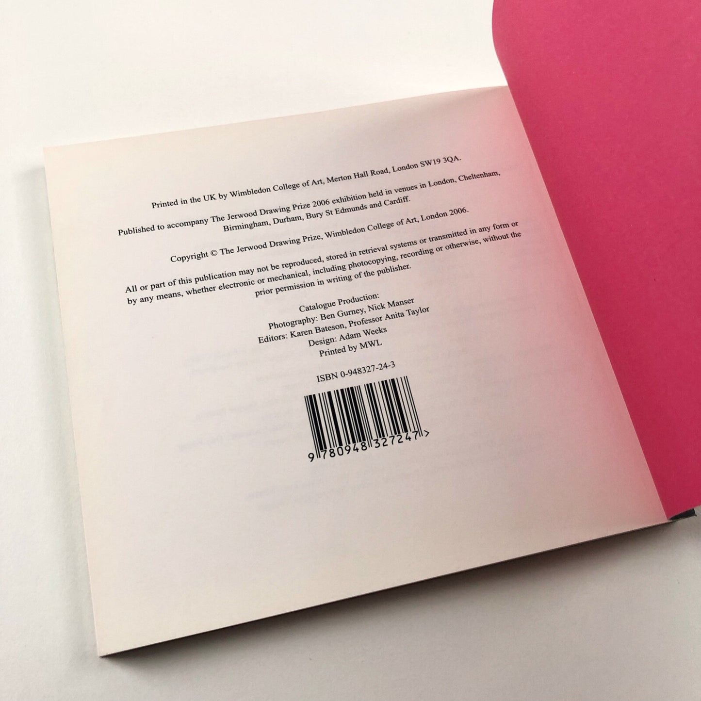 Jerwood Drawing Prize 2006 catalogue of exhibits