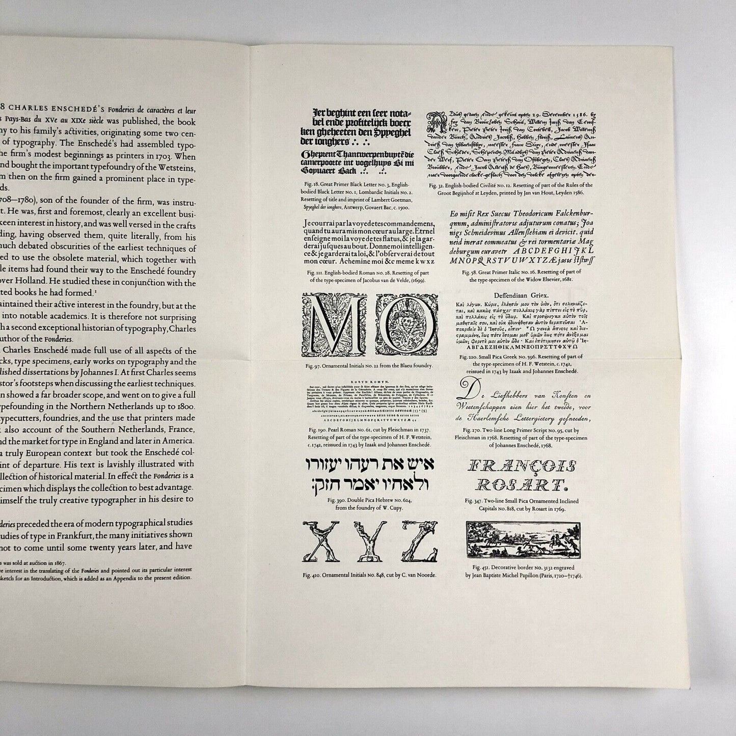 Typefoundries in the Netherlands | Charles Enschedé | Prospectus leaflet, 1978
