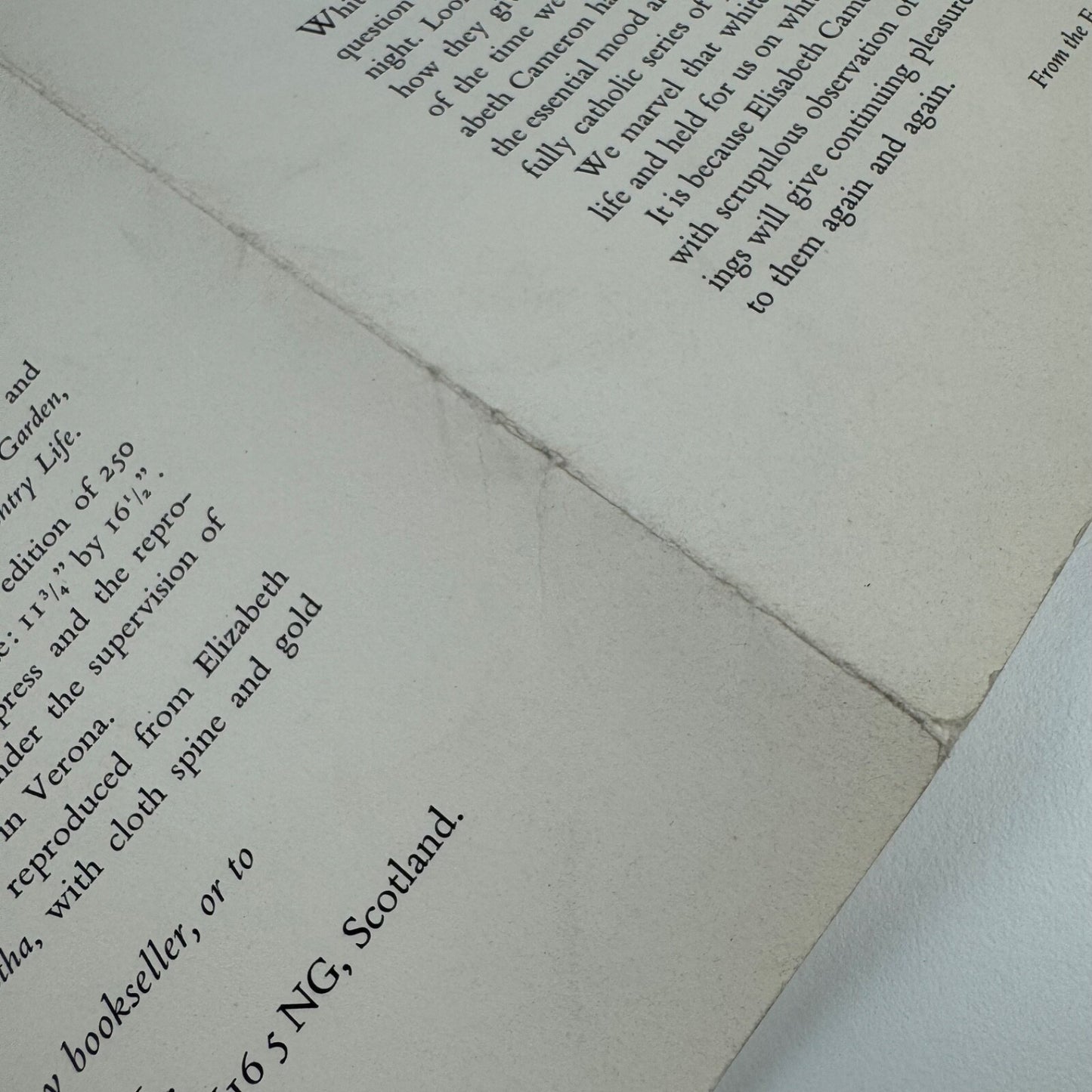 Prospectus for A Book of White Flowers by Elizabeth Cameron K.D. Duval 1980