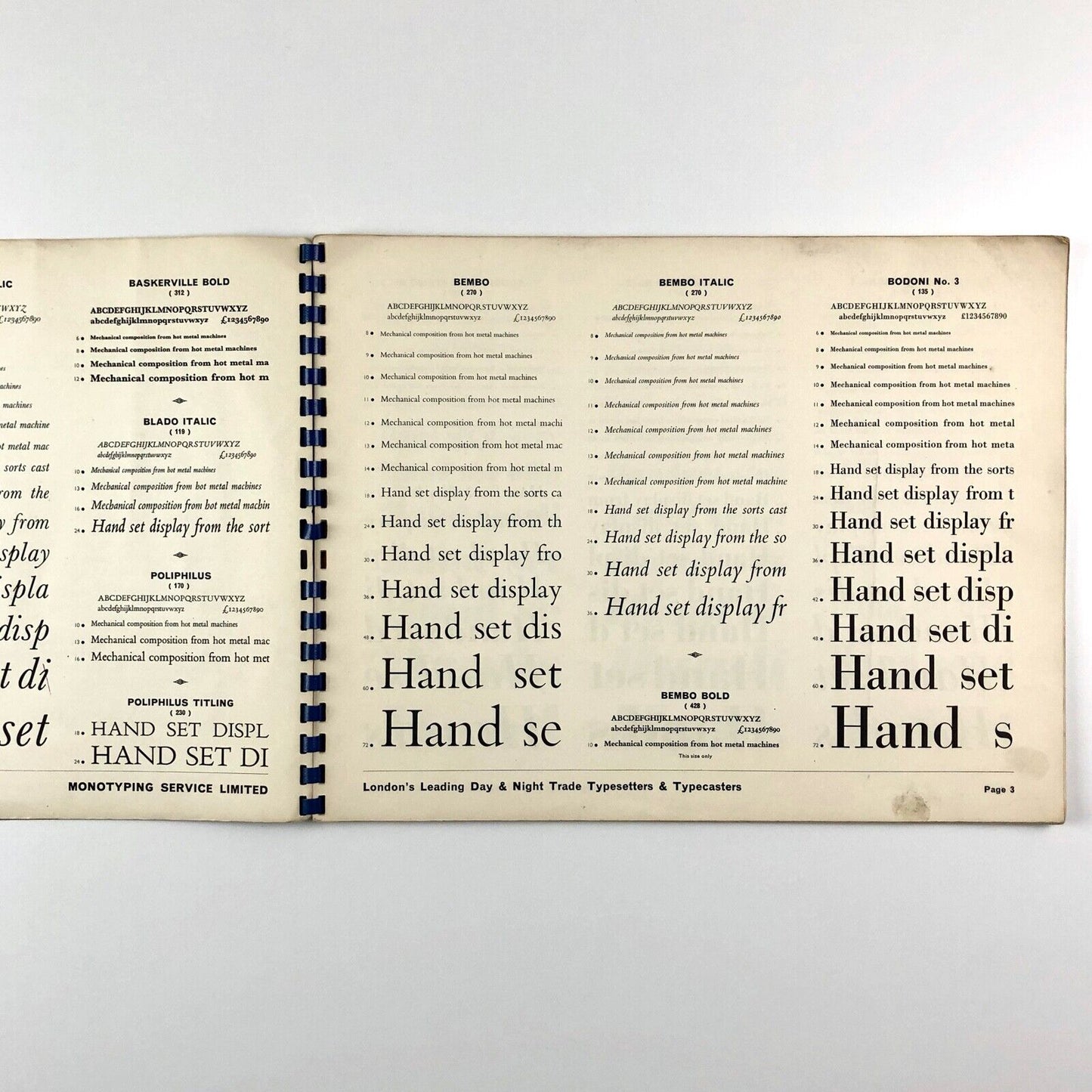 'Monotype’ Faces by Monotyping Service Limited | Type face brochure, undated