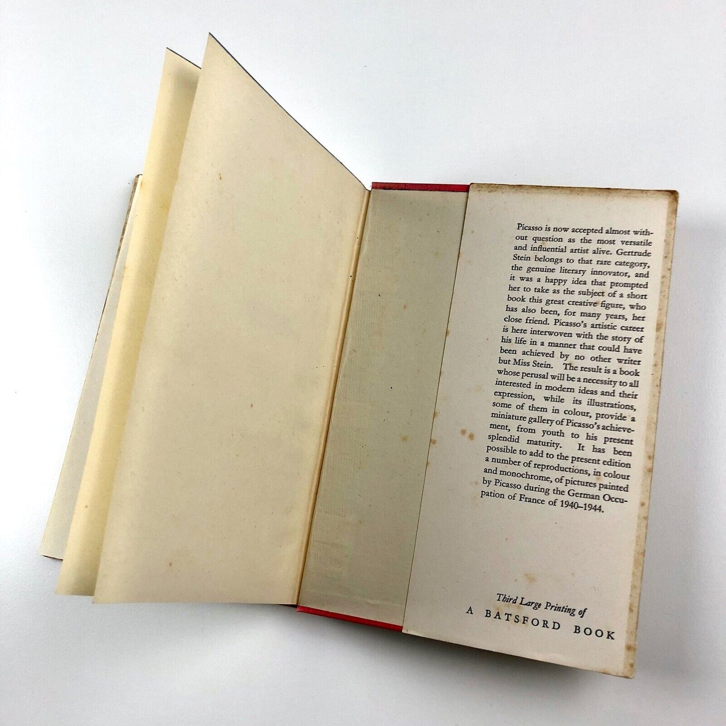 Picasso by Gertrude Stein | B.T. Batsford, 1946 third edition