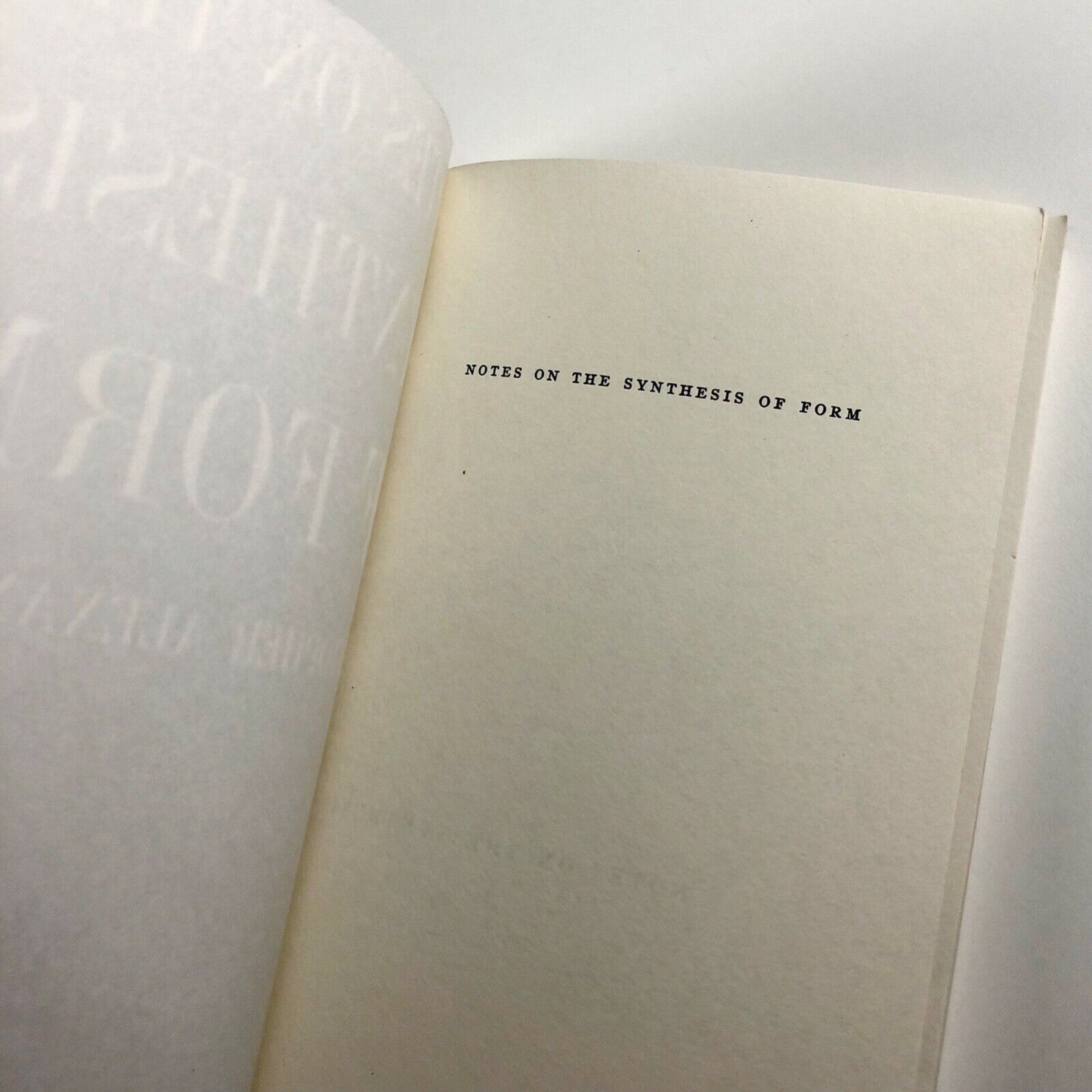 Notes on the Synthesis of Form by Christopher Alexander | Harvard