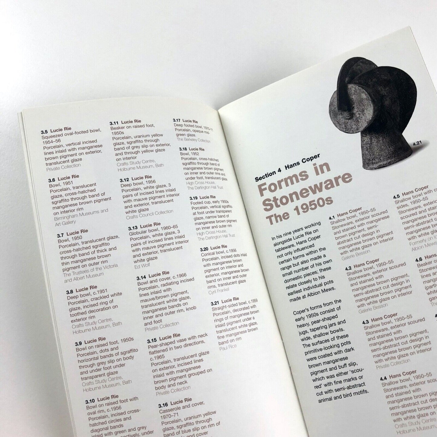 Lucie Rie & Hans Coper – Potters in Parallel | Barbican gallery guide, 1997
