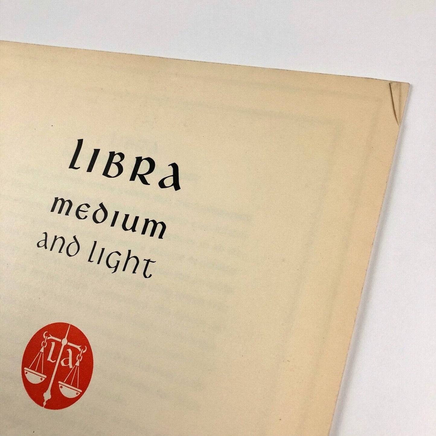 Libra Medium and Light | Amsterdam Type Foundry type specimen | S.H. de Roos | Undated, presumed c.1938
