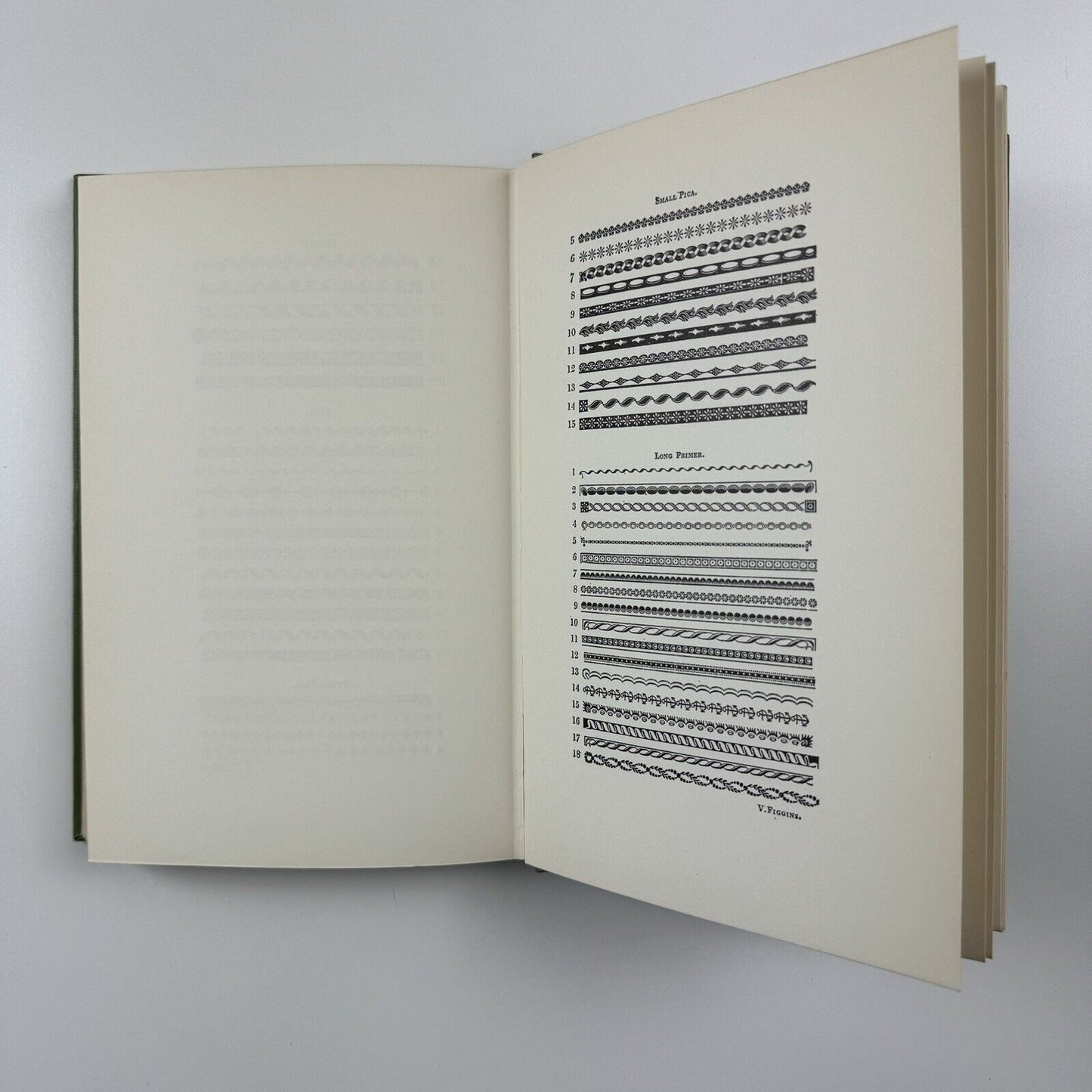 Vincent Figgins Type Specimens 1801 and 1815 edited Berthold Wolpe | The Printing Historical Society, St Bride Institute, 1967 | ex-library Westminster Libraries