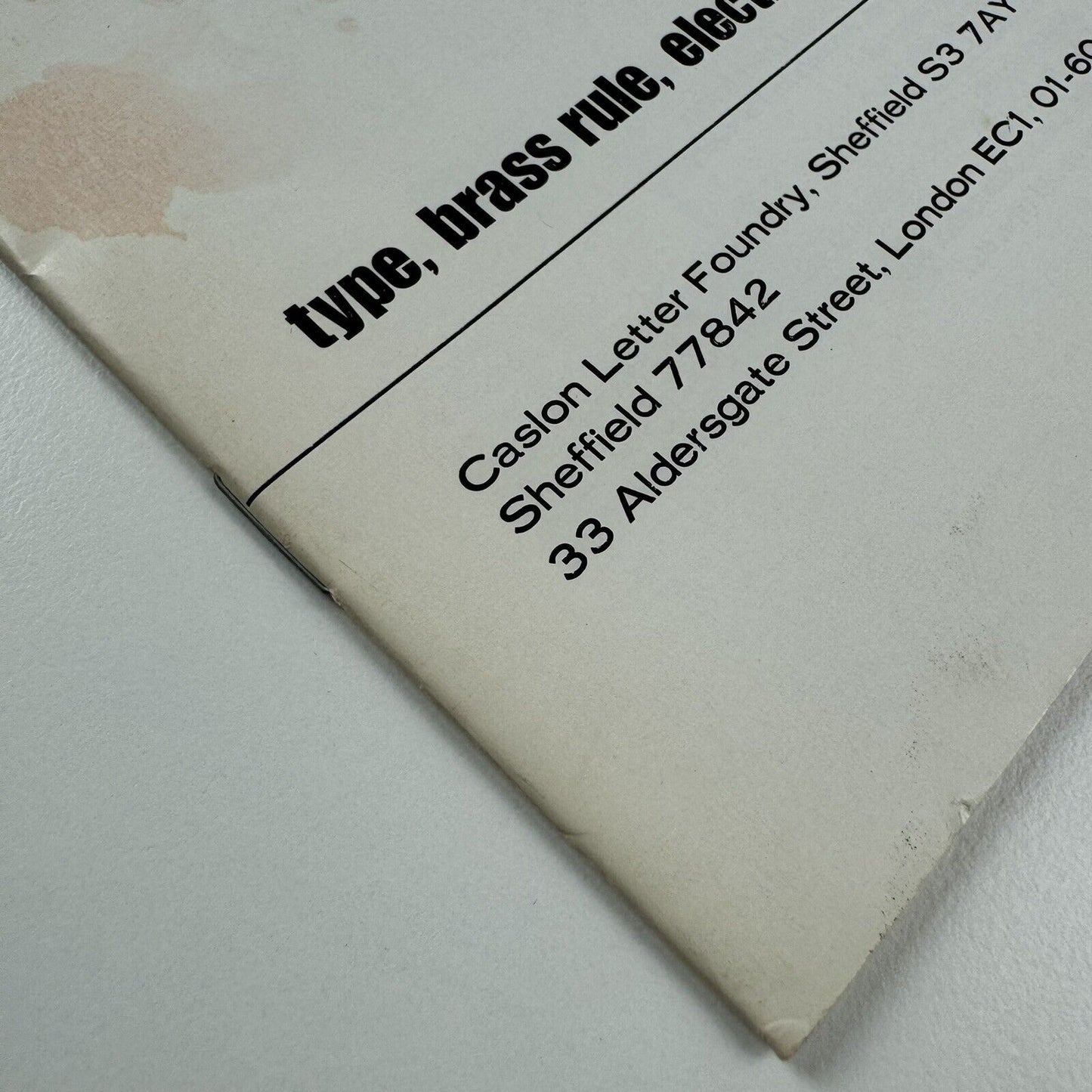 Booklet – Stephenson Blake price list, 1st January 1968 | Type, Brass rule, Electros