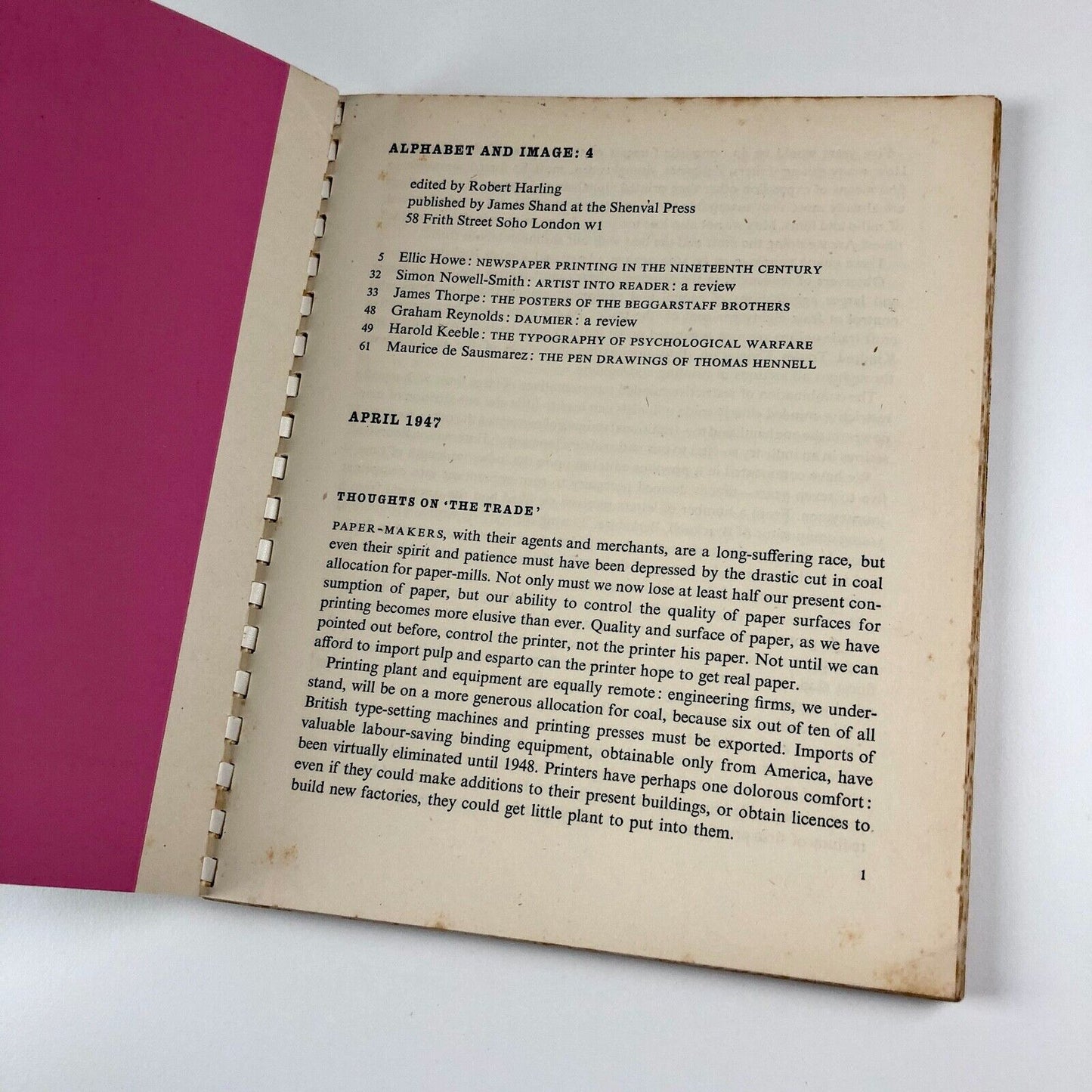 Alphabet and Image – issue number 4 | Robert Harling, Shenval Press, April 1947