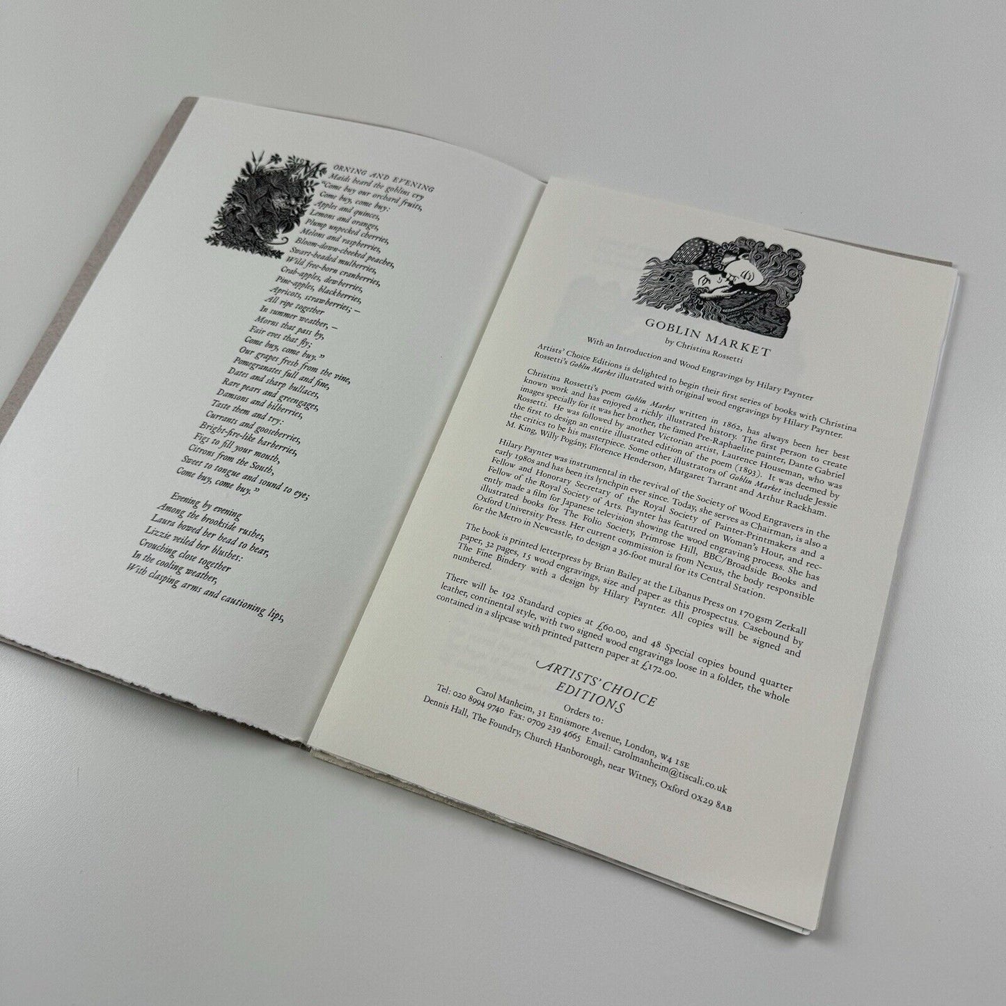 Artists' Choice Editions | 3 x prospectuses – Carol Manheim / Dennis Hall