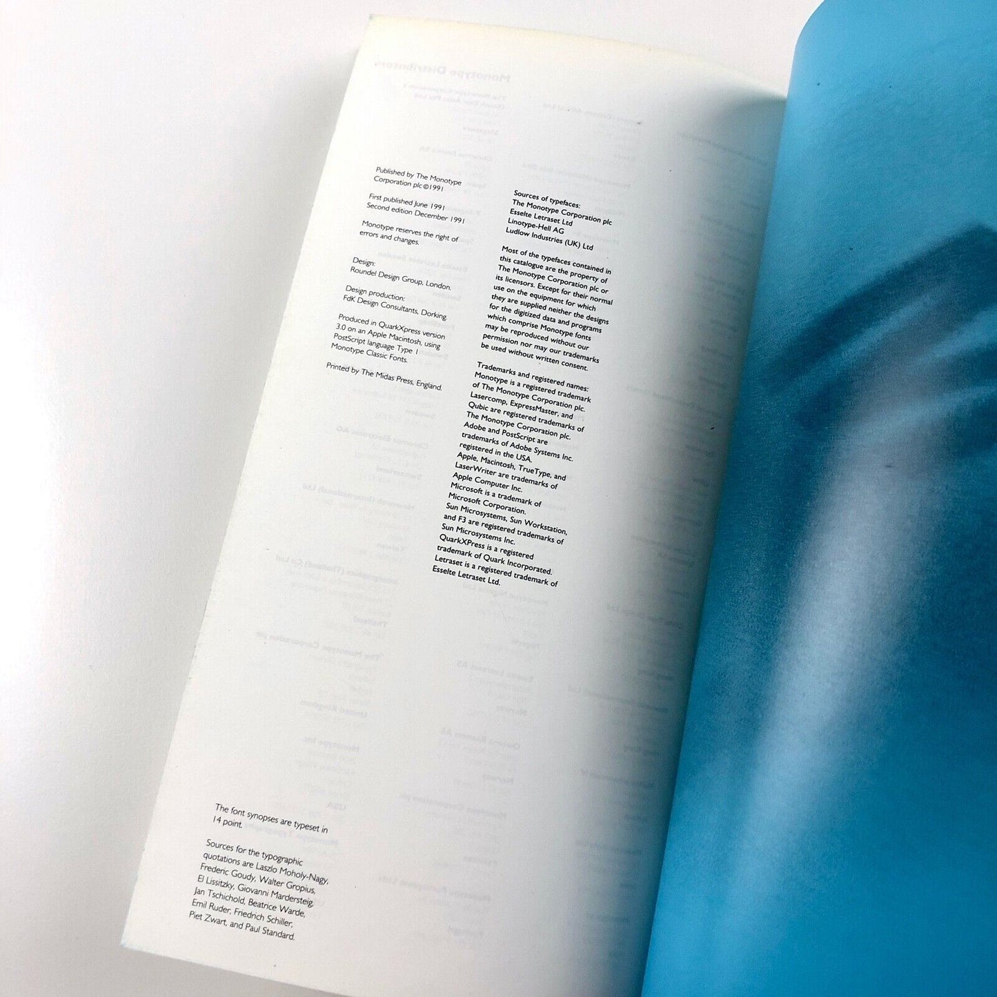 Monotype Typeface Library 91.12. | Monotype classic fonts, 1991